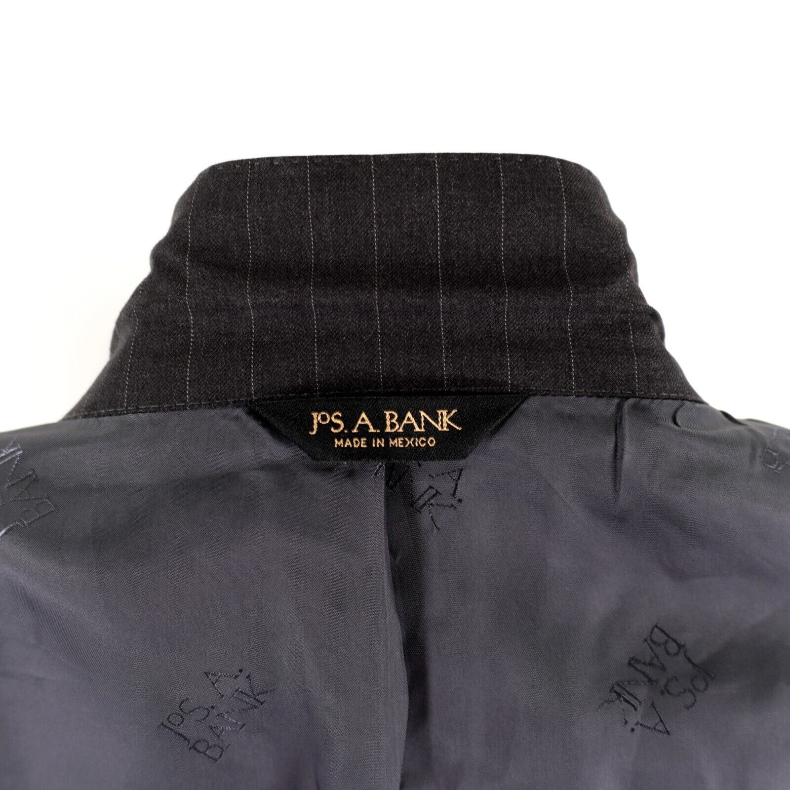Jos. A. Bank Jos A Bank Signature Gold Gray Pin Striped Wool 2 Button Sui Size 46R - 12 Thumbnail