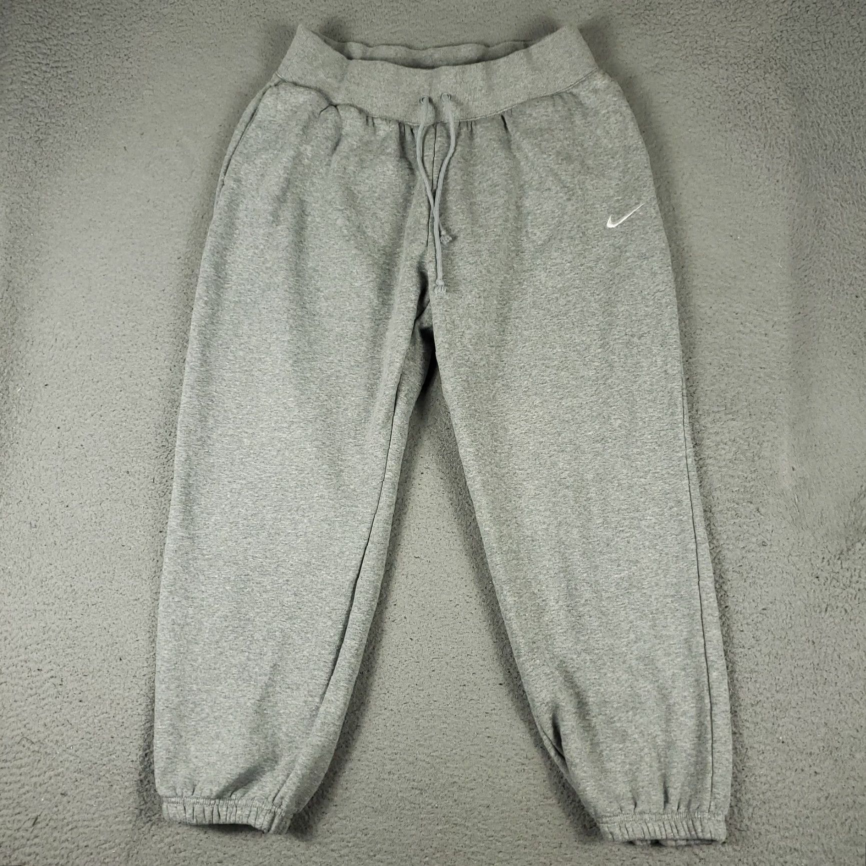 Nike Nike Pants Women L Gray Lace Tie Jogger - Activewear, Casual, Travel - Regular Fit, Tapered, Cotton Blend, Polyester, Fleece - 90s? (Oops) Size 36" / US 14 / IT 50 - 2 Thumbnail