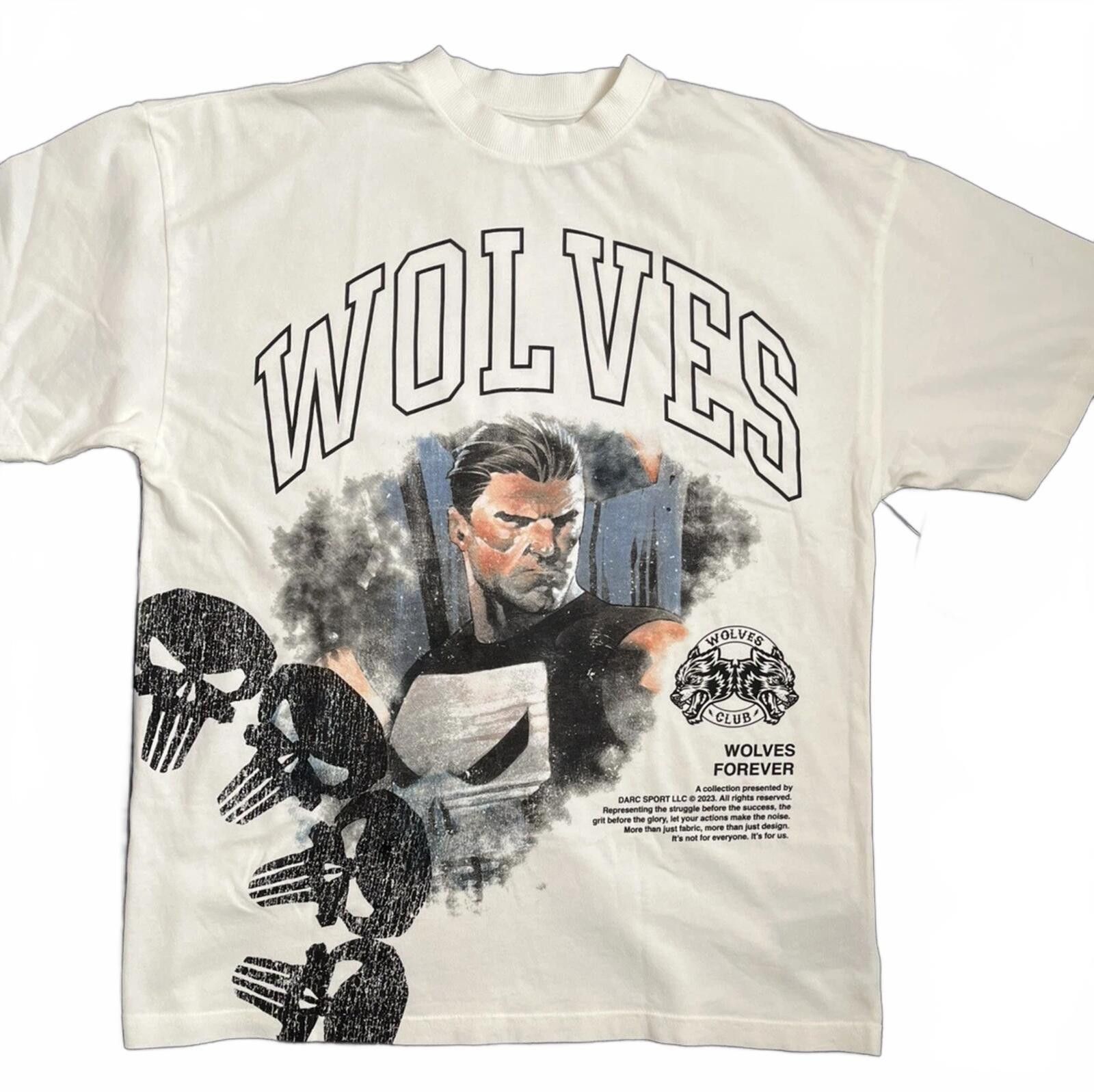 Darc Sport Darc Sport The Punisher Wolves Graphic T-Shirt White XL Size US XL / EU 56 / 4 - 1 Thumbnail