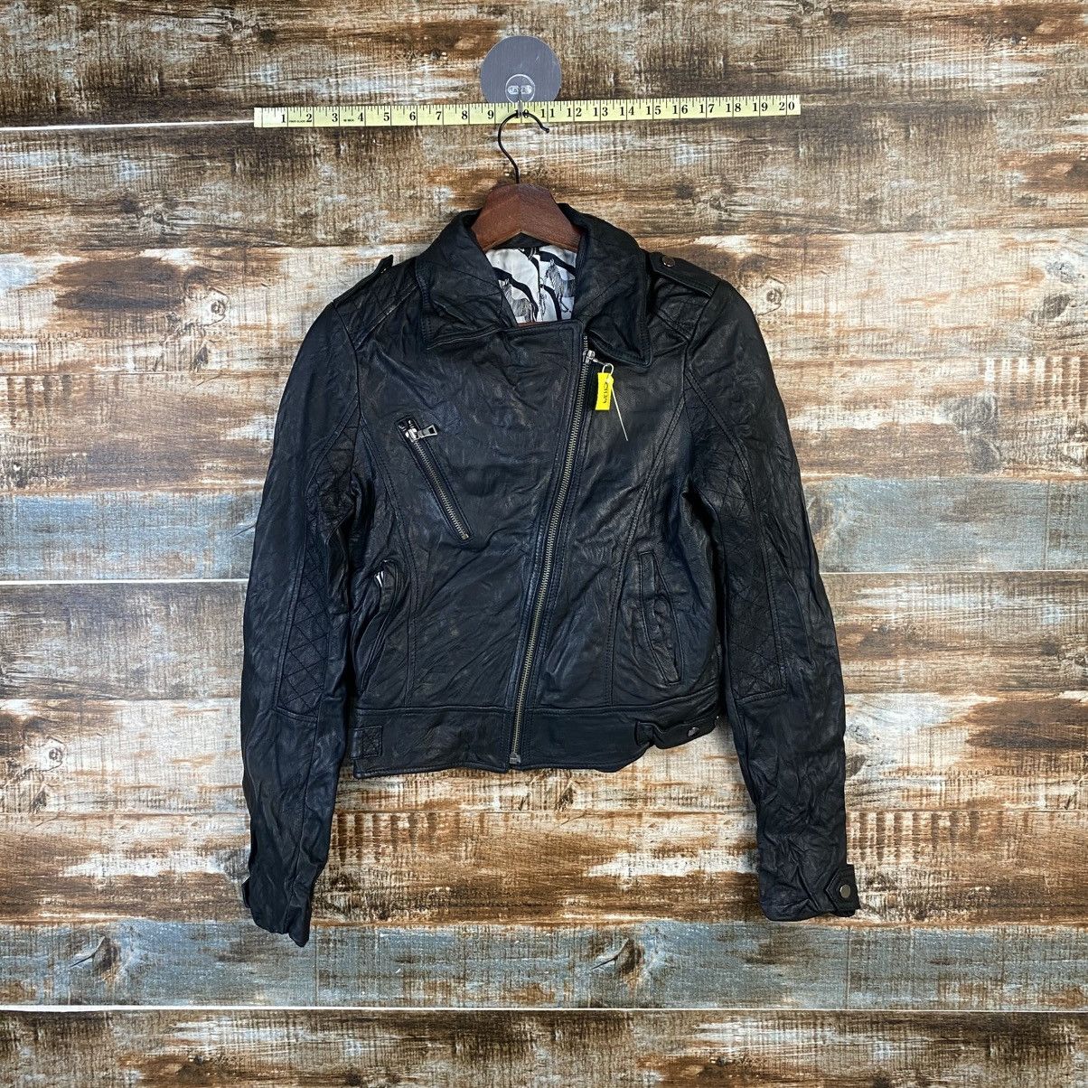 Genuine Leather DL Japan bikers vintage Black Leather Jacket #C1139 Size XS / US 0-2 / IT 36-38 - 1 Thumbnail