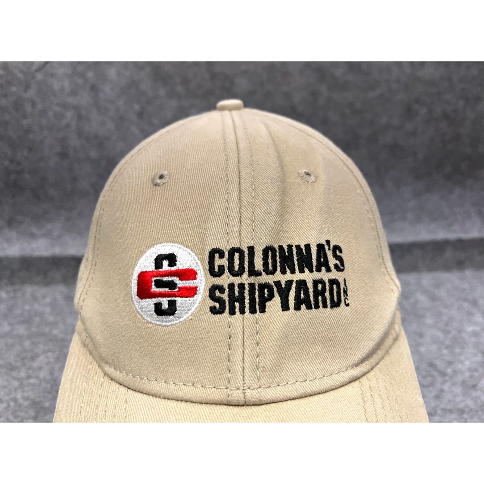 Vintage VINTAGE Colonna's Shipyard Hat Cap Strap Back Adult One Size Beige 100% Cotton Workwear Size ONE SIZE - 2 Thumbnail