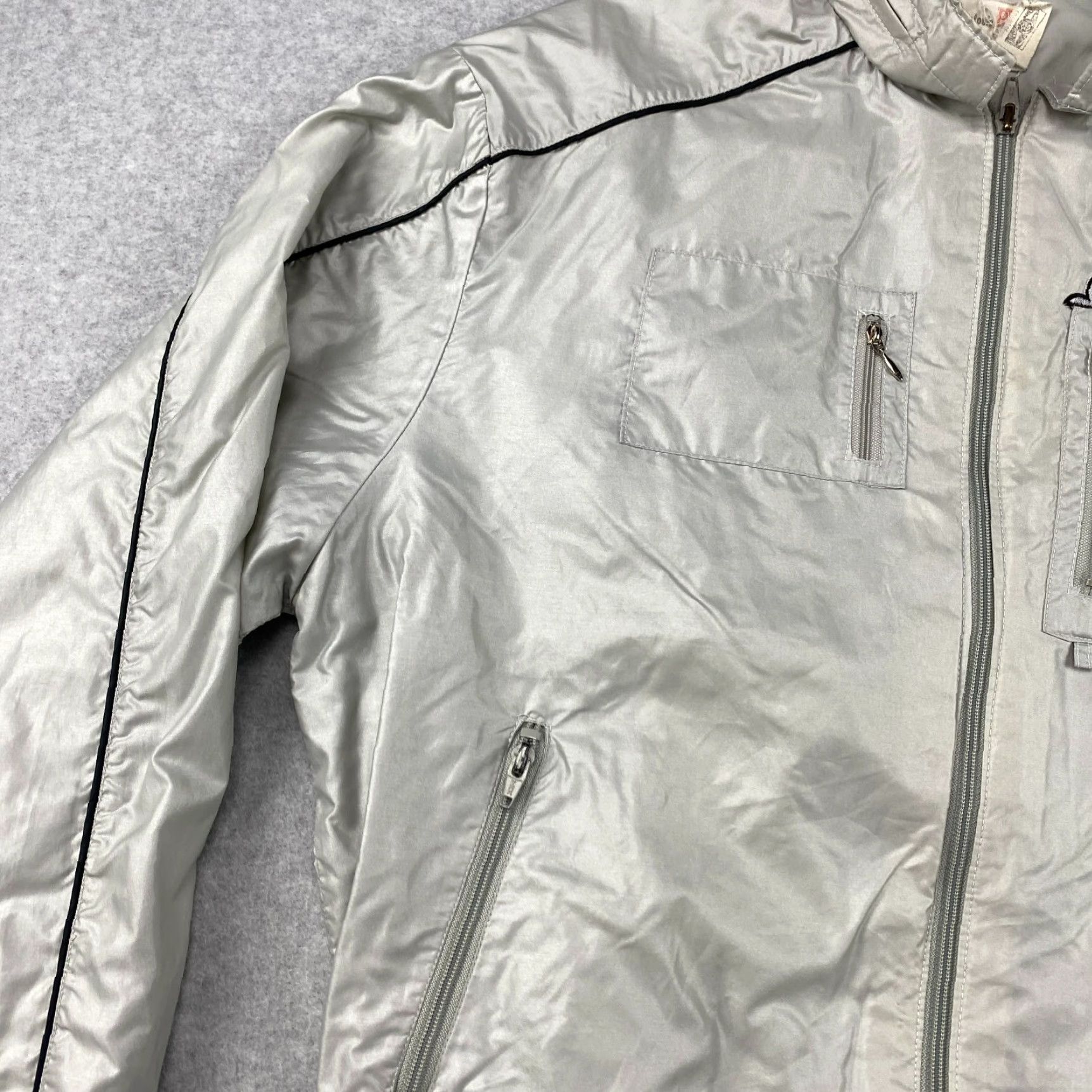 Vintage VINTAGE King Louie Pro Fit Bomber Jacket Mens XL Gray Full Zip Nylon Pockets USA Size US XL / EU 56 / 4 - 4 Thumbnail