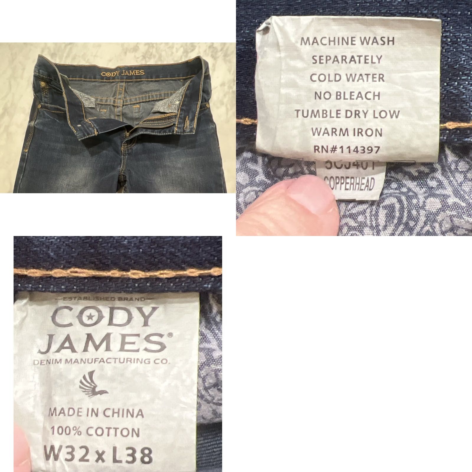 Cody James Cody James Jeans Mens 32x38 Blue Copperhead Cotton Western Cowboy Southwestern 32 38 Size US 32 / EU 48 - 9 Thumbnail