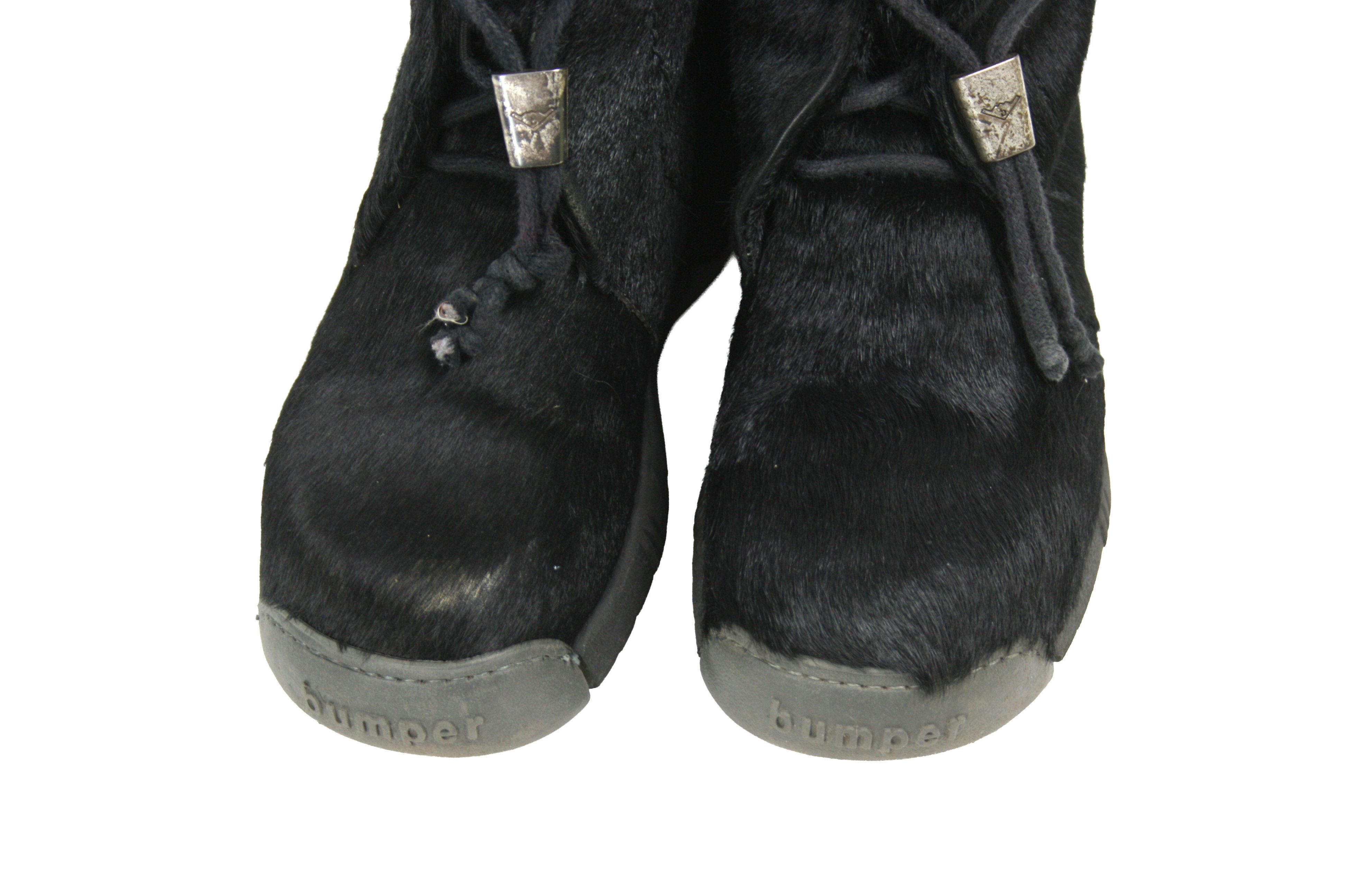 Japanese Brand Bumper 00S Chewbacca Y2K Pony Hair Fur Laced Boots Vintage Size US 9 / IT 39 - 5 Thumbnail