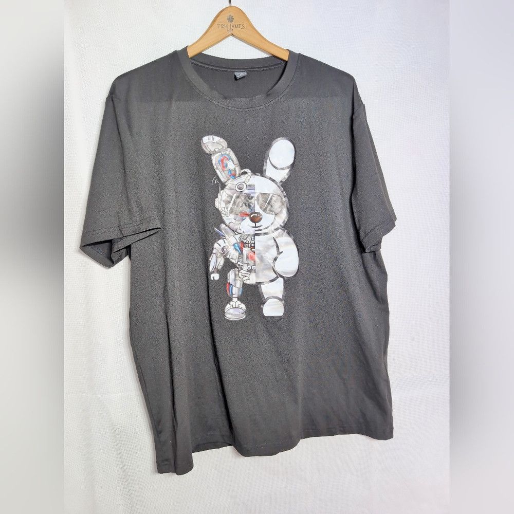 Shein Robot Rabbit XXL Graphic T-shirt By Manfinity Size US XXL / EU 58 / 5 - 4 Thumbnail