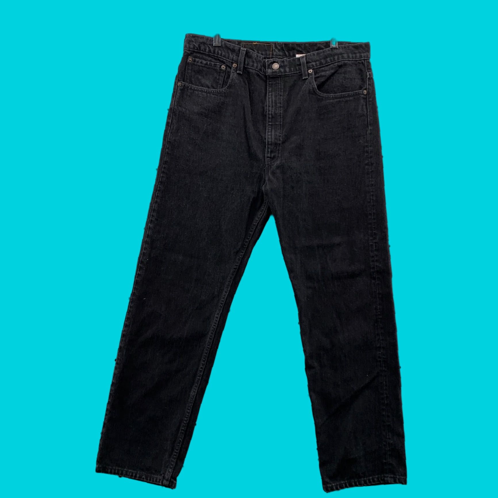 Levi's VINTAGE Levi's 505 Jeans Men’s 38x30 Regular Straight Black Denim USA 90s Mens Jeans Size US 38 / EU 54 - 1 Thumbnail