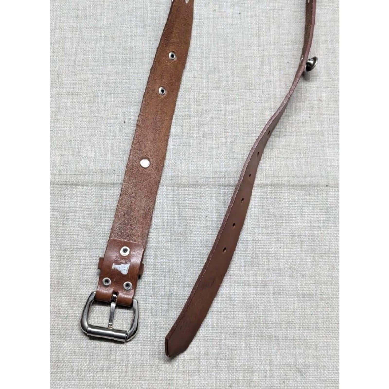 Vintage VINTAGE handcrafted brown concho belt western cowhide leather 32 He ARTS Mens Size 32 - 6 Thumbnail