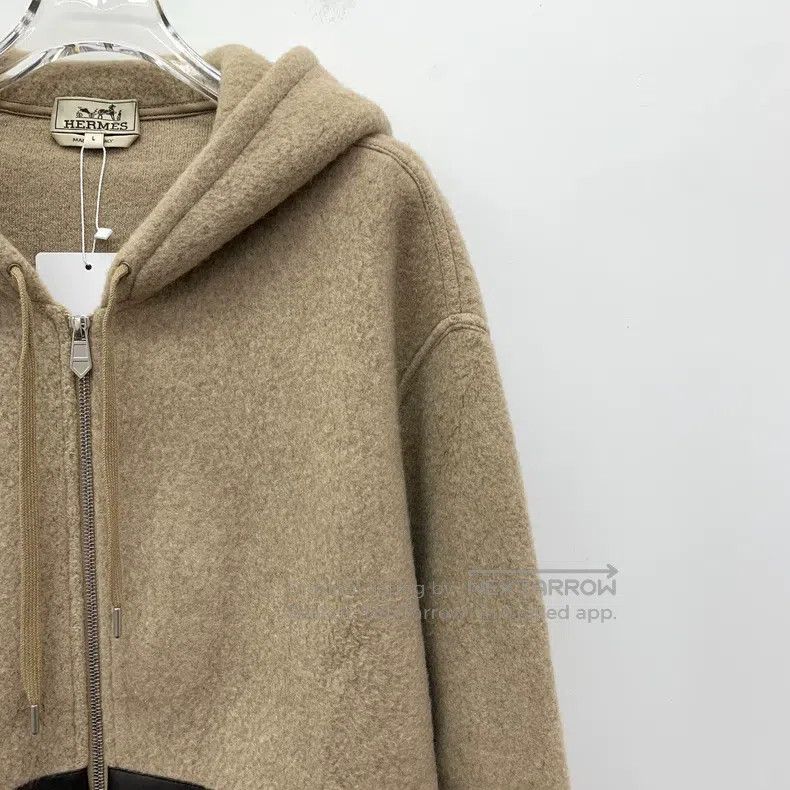 Hermes Hermes Brown Wool Hooded Drawstring Zip-Up Long Sleeve Jac Size L / US 10 / IT 46 - 3 Thumbnail