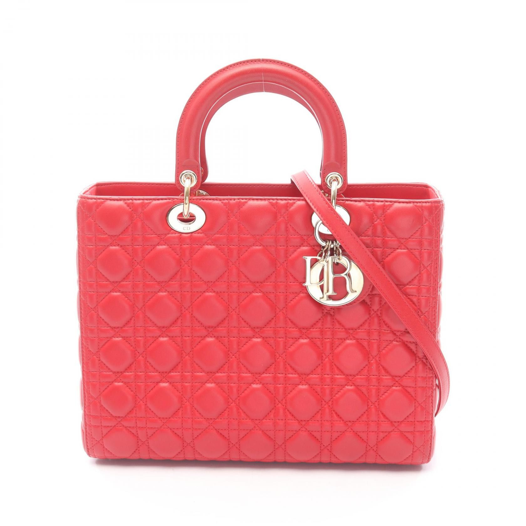 Dior Dior Dior LADY DIOR Leather Handbag Leather Handbag M0566ONGE-M52R DUTY FREE for USA Size ONE SIZE - 1 Thumbnail