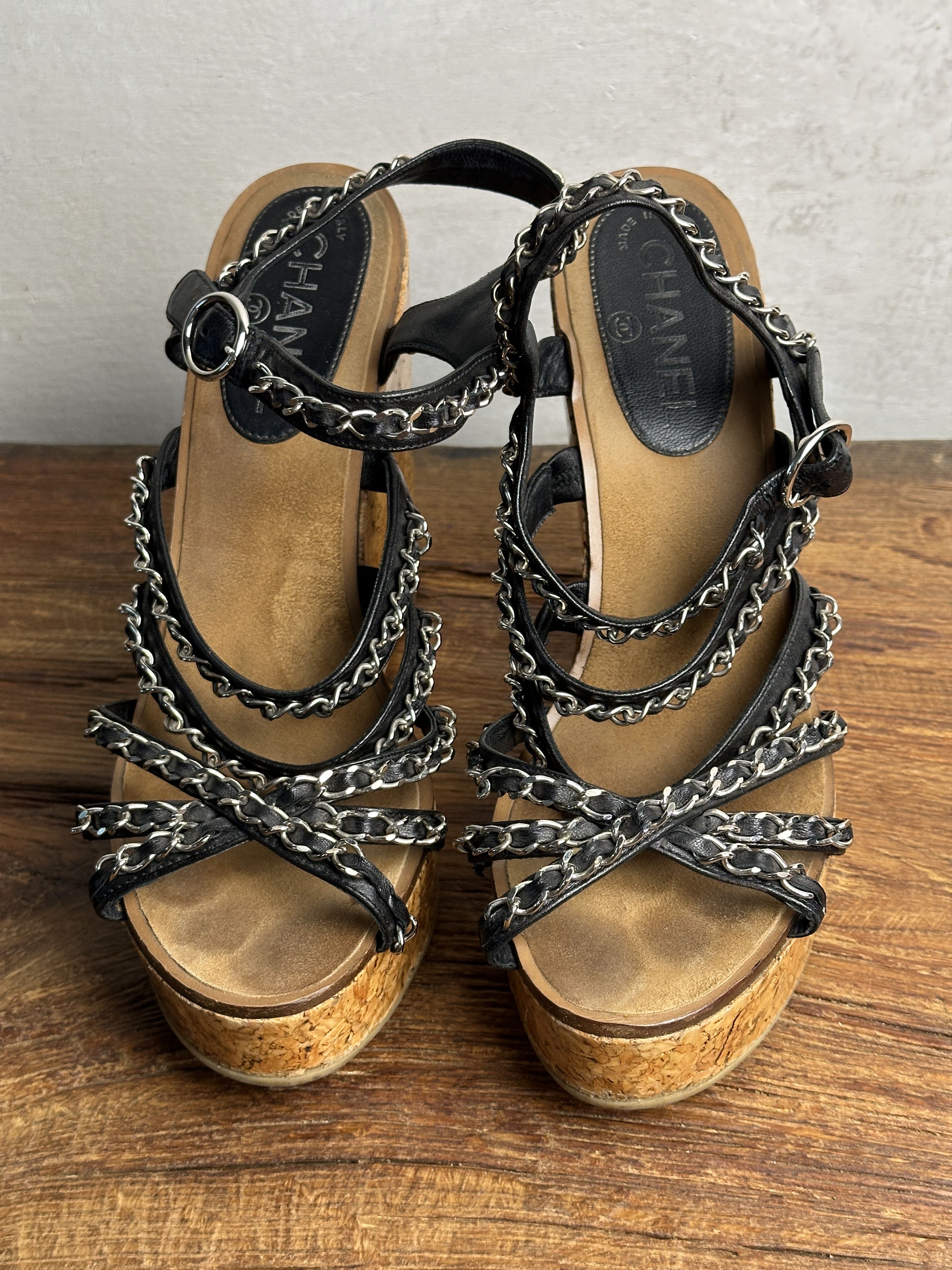 Chanel Chanel Chain Wedge sole Sandals Size US 9 / IT 39 - 9 Thumbnail