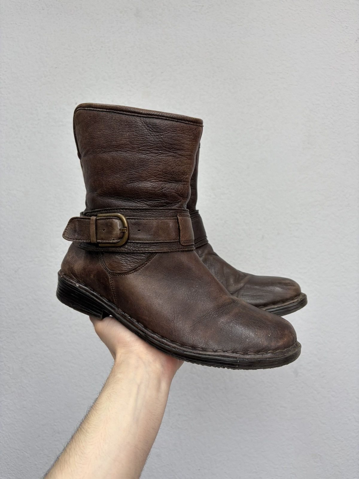 A.S.98 Vintage Like Maison Margiela Belted Leather Biker Boots 00s Size US 8 / EU 41 - 3 Thumbnail