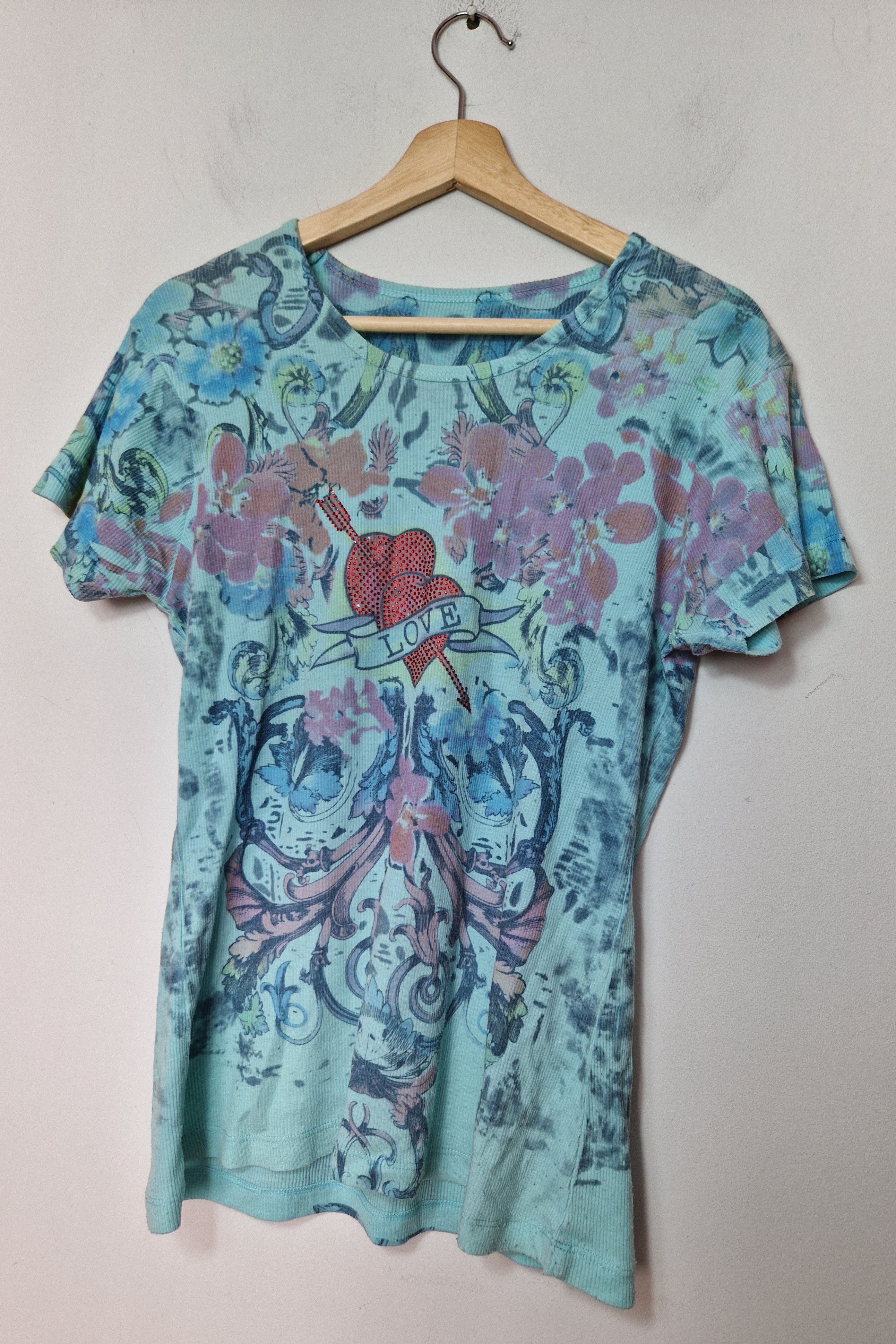 vintage top ed hardy christian audiger style mesh y2k