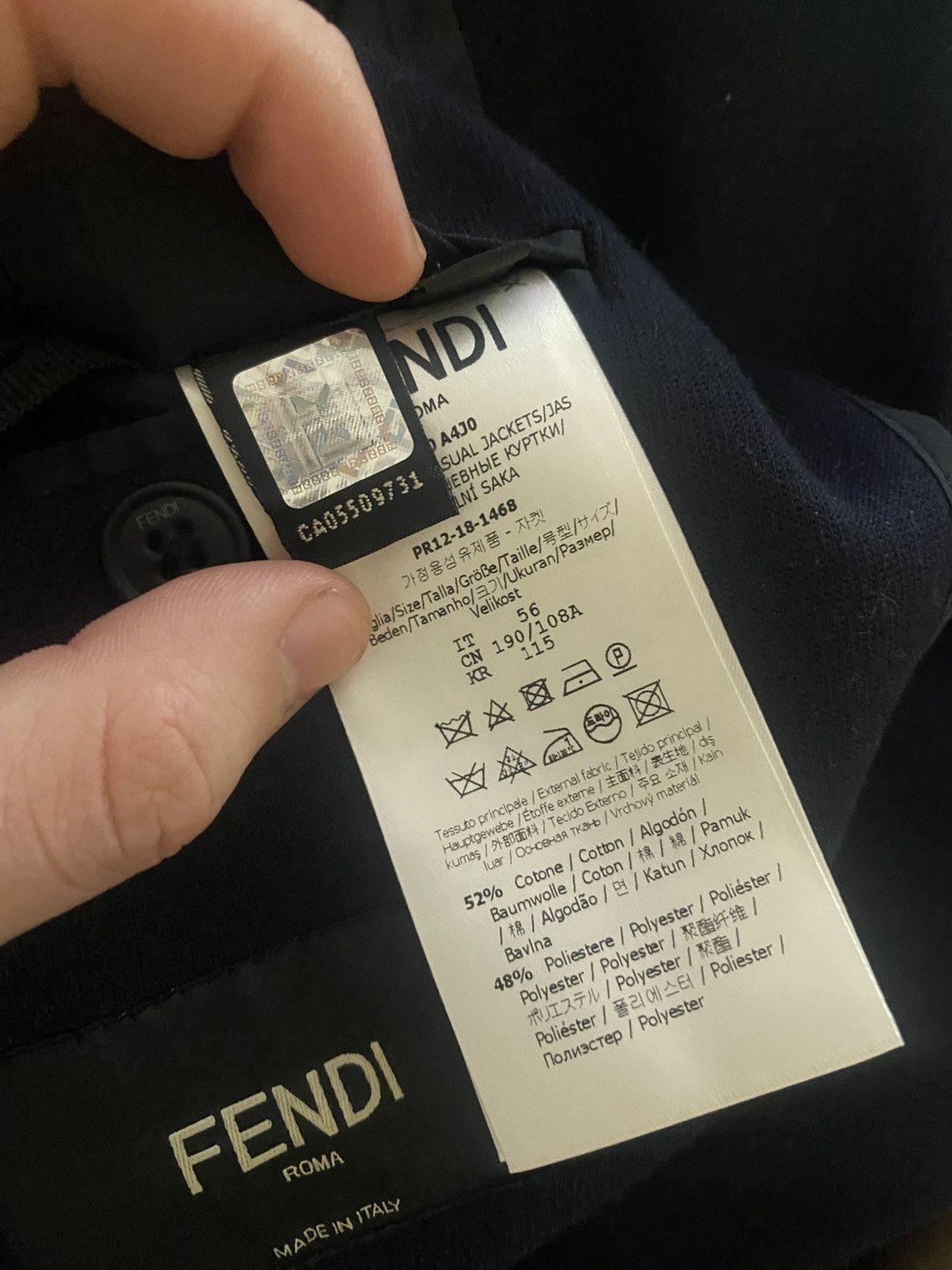 Fendi Casual jacket Fendi Size US XL / EU 56 / 4 - 6 Thumbnail