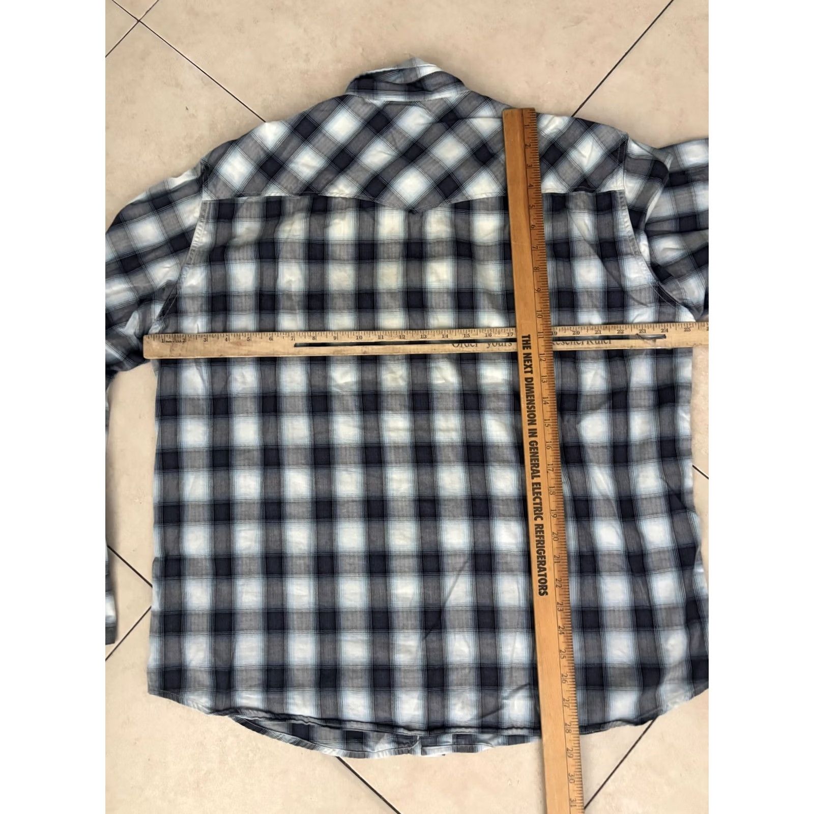 Lucky Brand Lucky Brand Shirt Mens L Brown Plaid Western Pearl Snap Long Sleeve Cotton Size US L / EU 52-54 / 3 - 6 Thumbnail