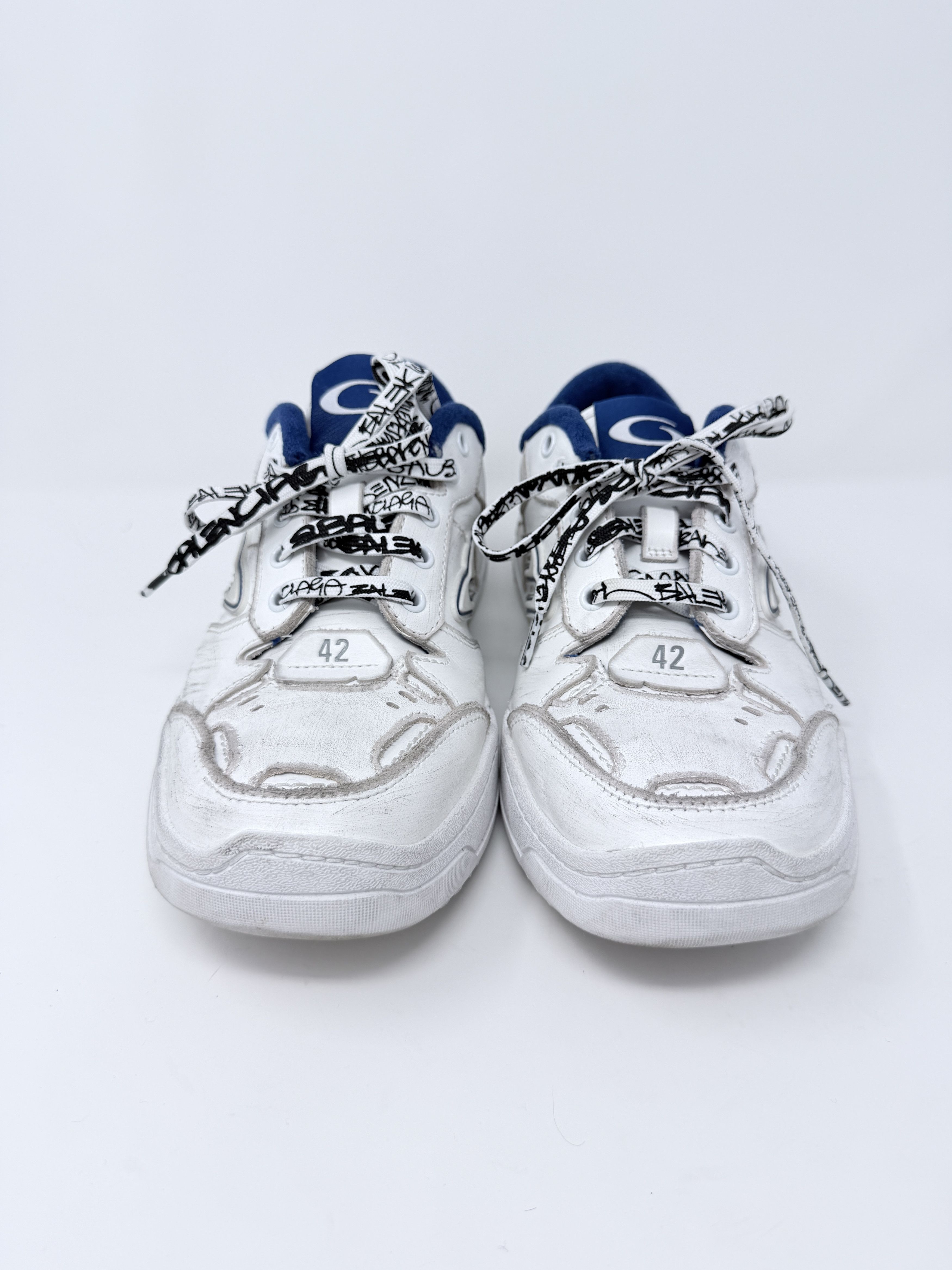 Balenciaga Balenciaga Hampton Sneaker White Blue Distressed Size US 9 / EU 42 - 7 Thumbnail