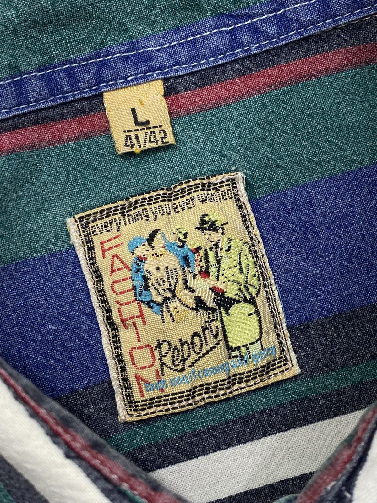 Vintage LASTDROP🔥 Vintage 80s 90s Fade Out Light Denim Striped Shirt Size US XL / EU 56 / 4 - 8 Thumbnail