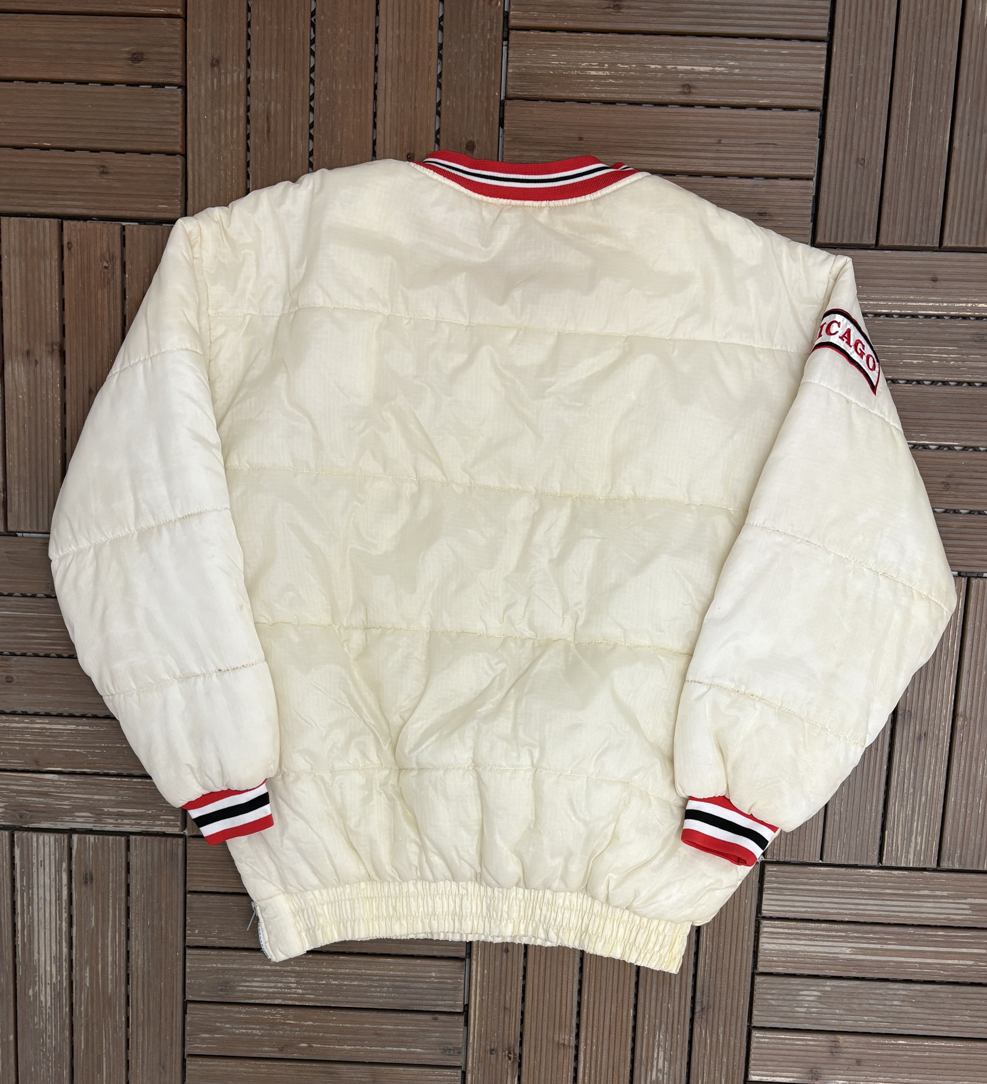 Vintage Chicago Stitched Vintage White Jacket Size US XL / EU 56 / 4 - 4 Thumbnail