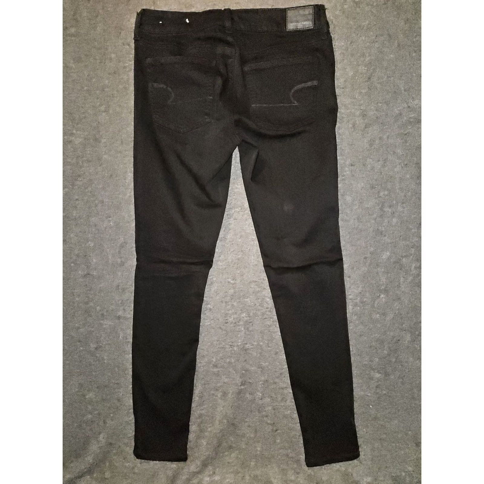 American Eagle Outfitters VINTAGE American Eagle Jeggings Women's 6 Regular Black Low Rise Distressed Jeans Size 28" / US 6 / IT 42 - 7 Thumbnail