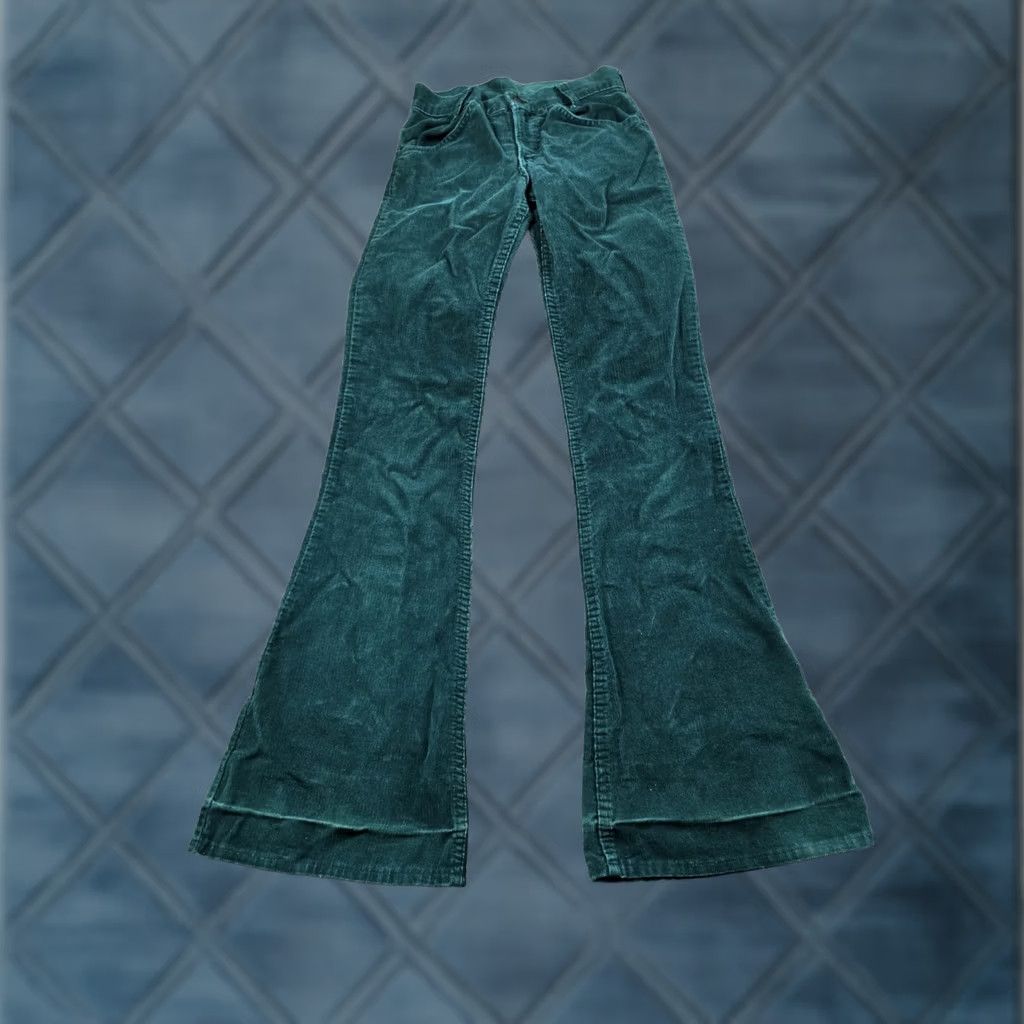 Levi's VINTAGE Levi's Corduroy Pants Women's Green 25X34 Rust Belt Bell Bottom Cotton Western 70s Size 42" / US 20 - 1 Thumbnail