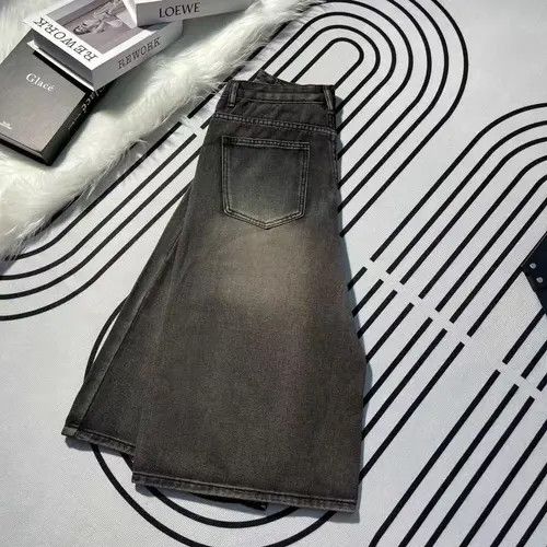 Japanese Brand Black distressed washed oversize denim shorts Size US 32 / EU 48 - 3 Thumbnail