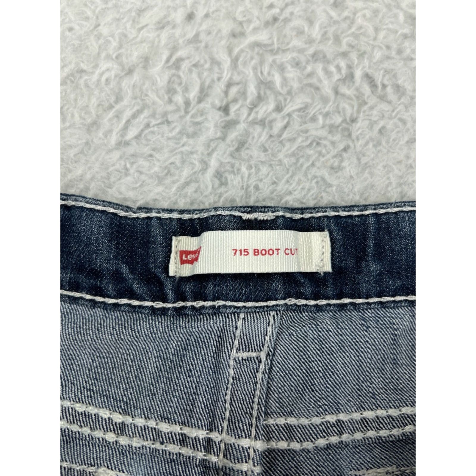 Levi's Womens Levis Pants 14.5 Blue Denim Cotton Blend Stretch Bootcut Embroidered Size 36" / US 14 / IT 50 - 4 Thumbnail