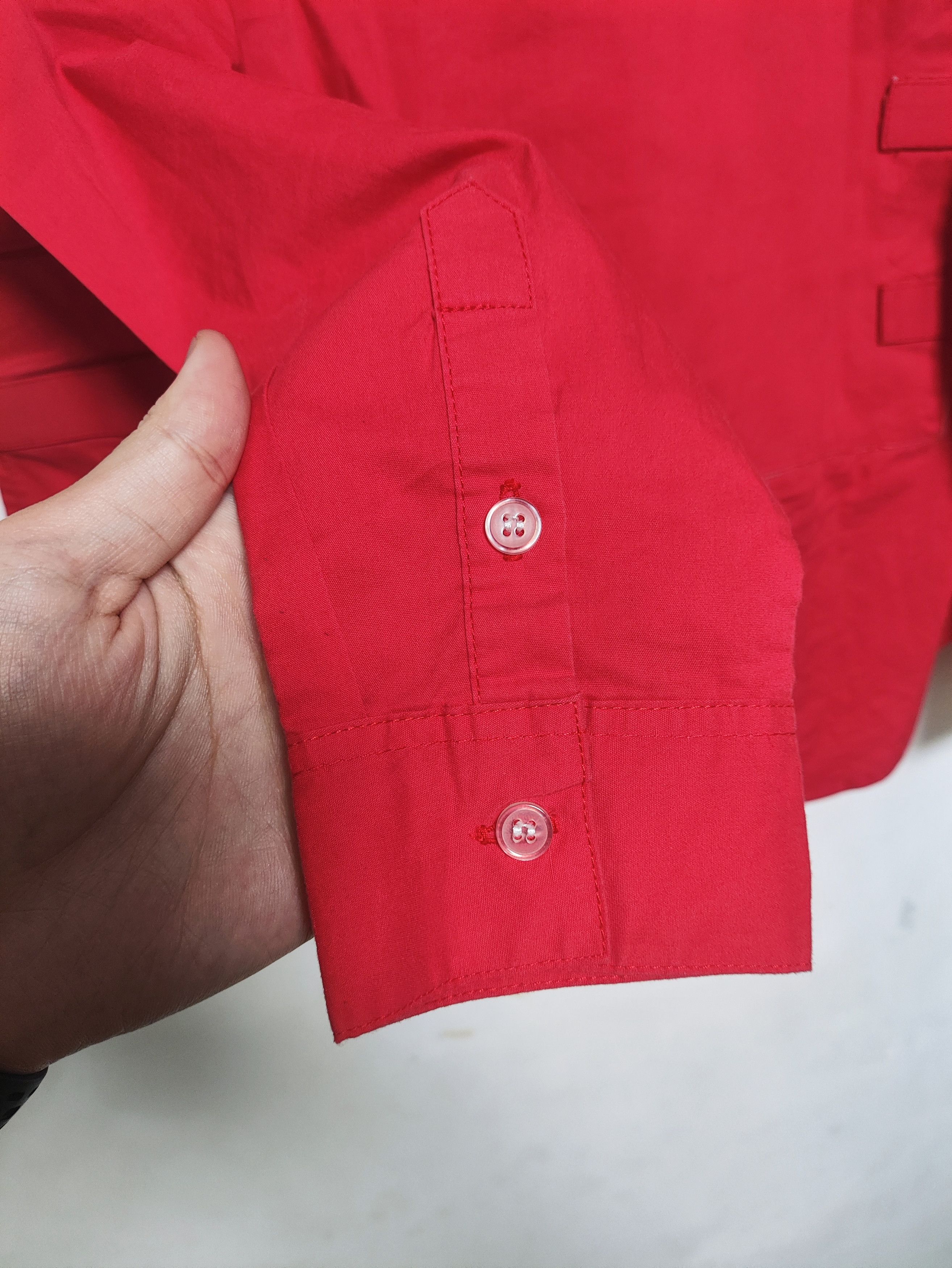 Hood By Air HBA SS14 Blood Red Velcro Strip Shirt Size US L / EU 52-54 / 3 - 5 Thumbnail