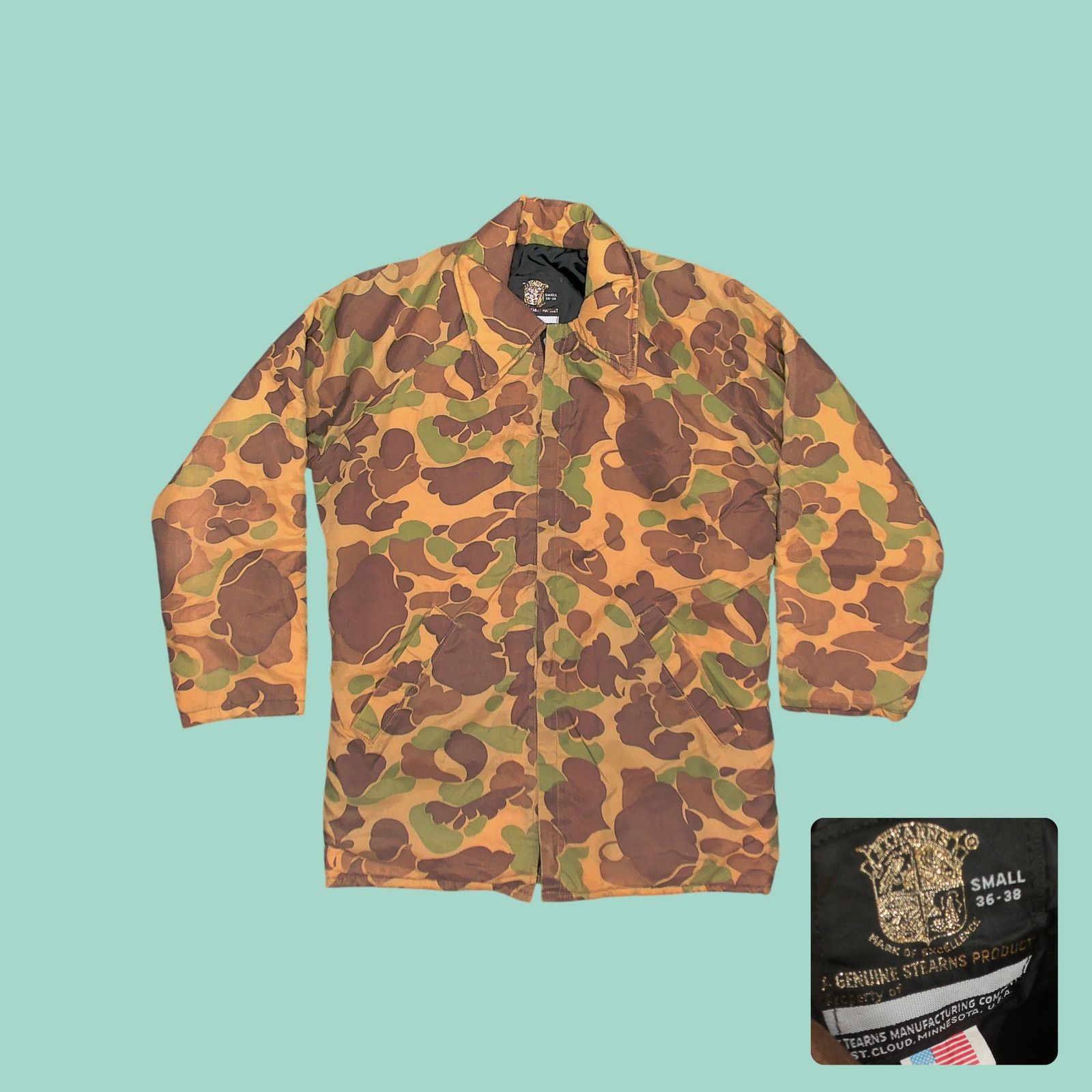Vintage Stearns Vintage Duck Camo PFD Boating Jacket S Size US S / EU 44-46 / 1 - 1 Thumbnail