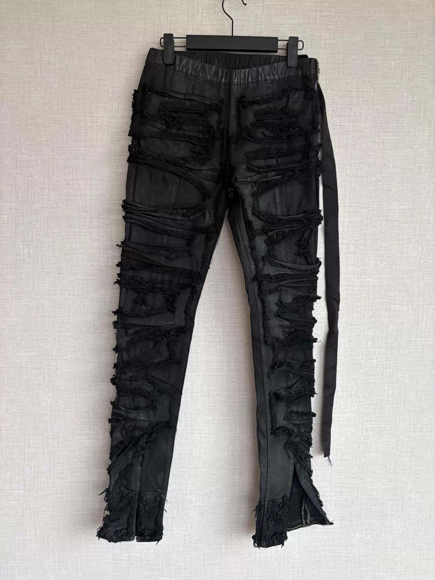 Rick Owens RICK OWENS Black Ripped Stretch Slim Jeans M Size US 32 / EU 48 - 1 Thumbnail