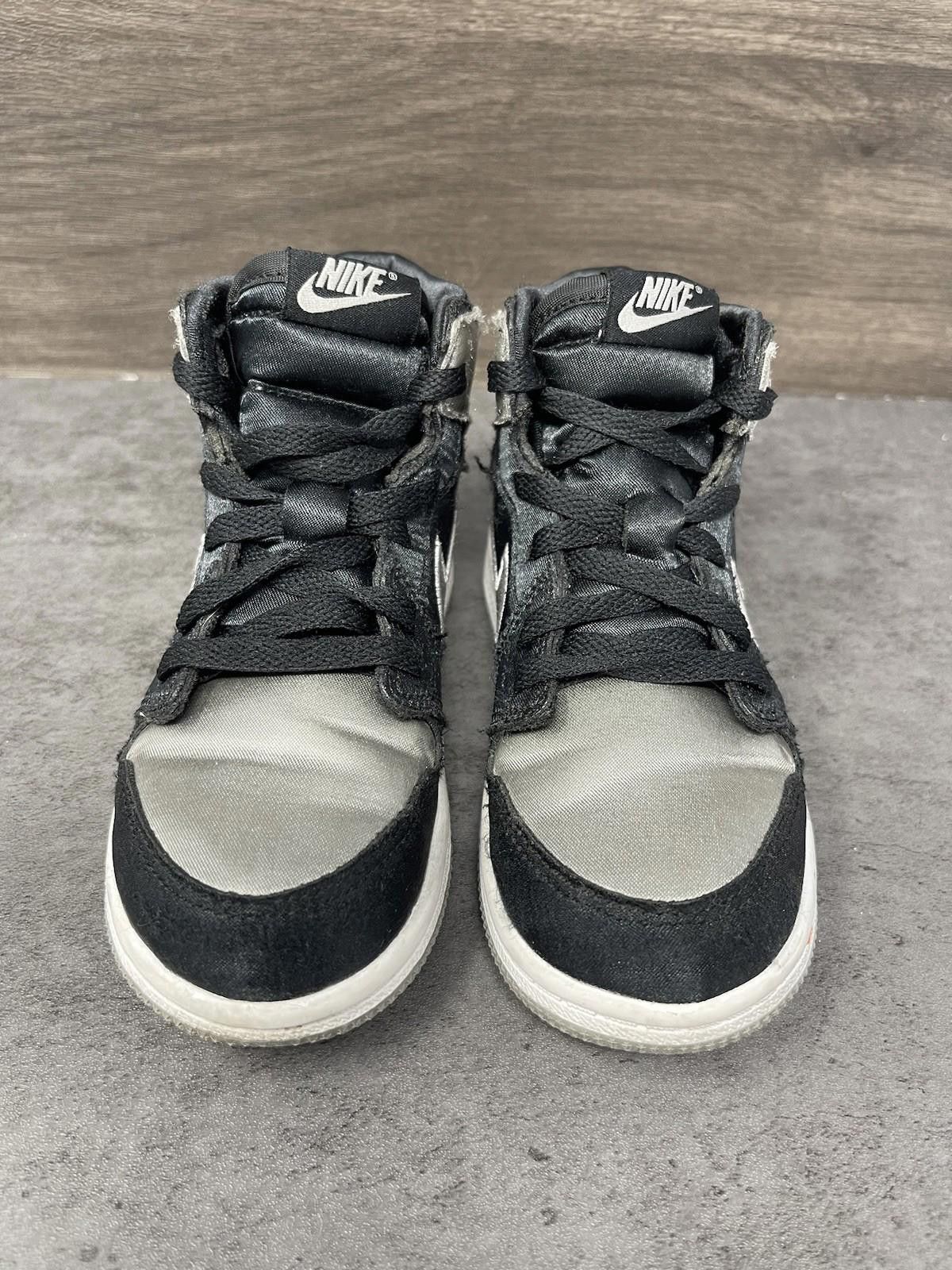 Jordan Brand Air Jordan 1 Satin Shadow PS Kids Size 10C Silver Black Size US 5 / EU 37 - 3 Thumbnail