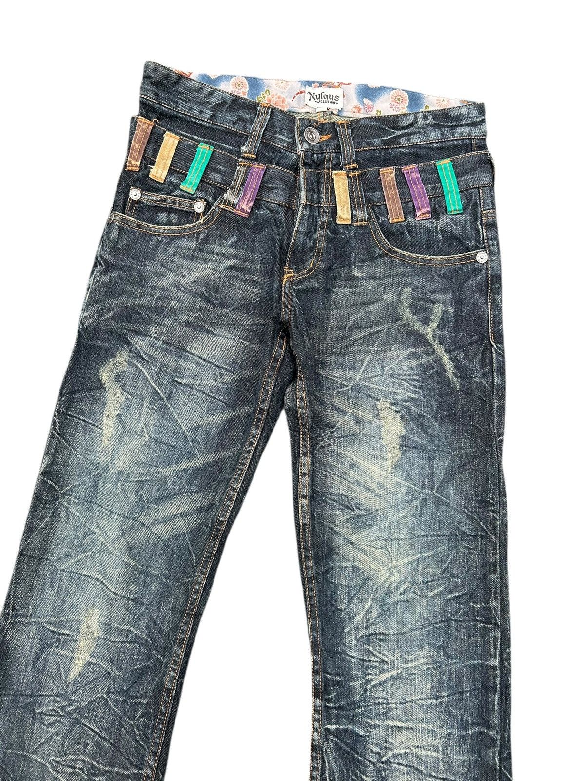 Kapital Nylaus Double Waist Japanese Punk Bondage Style Denim Jeans Size US 30 / EU 46 - 4 Thumbnail