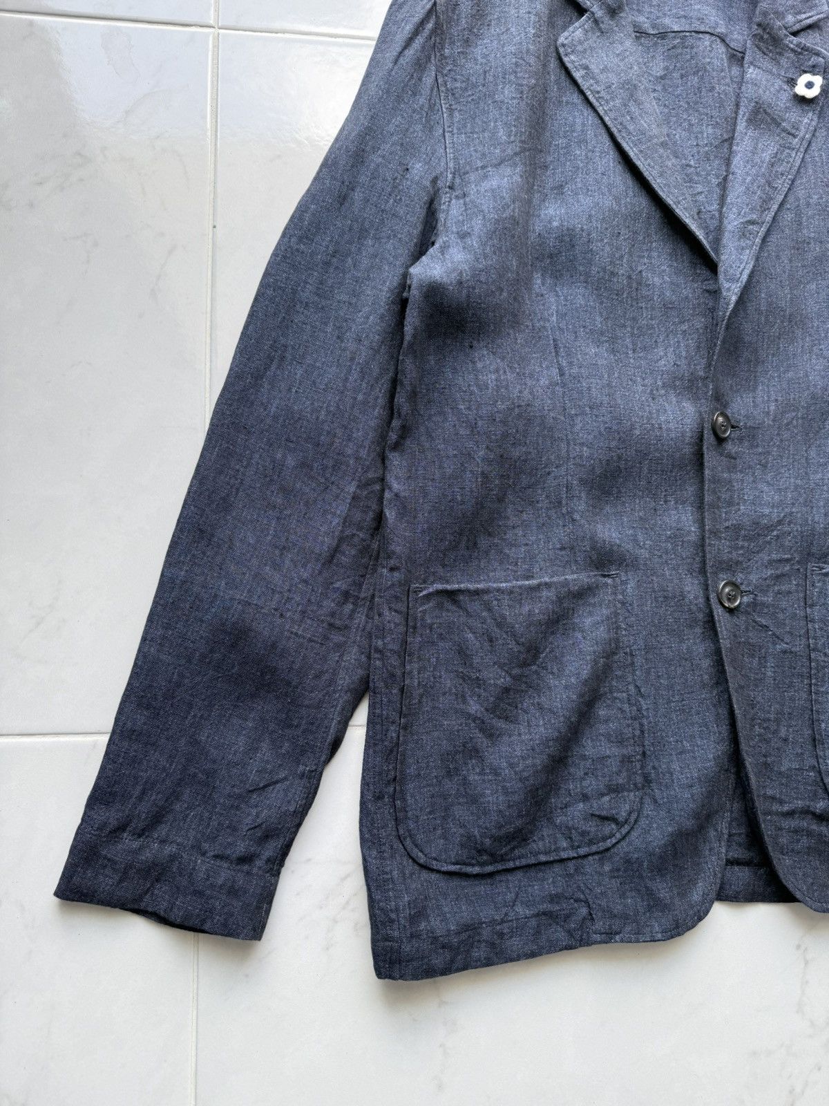 Lardini 💥LUXURY💥 Lardini Indigo Blue Blazer Jacket Size US M / EU 48-50 / 2 - 7 Thumbnail