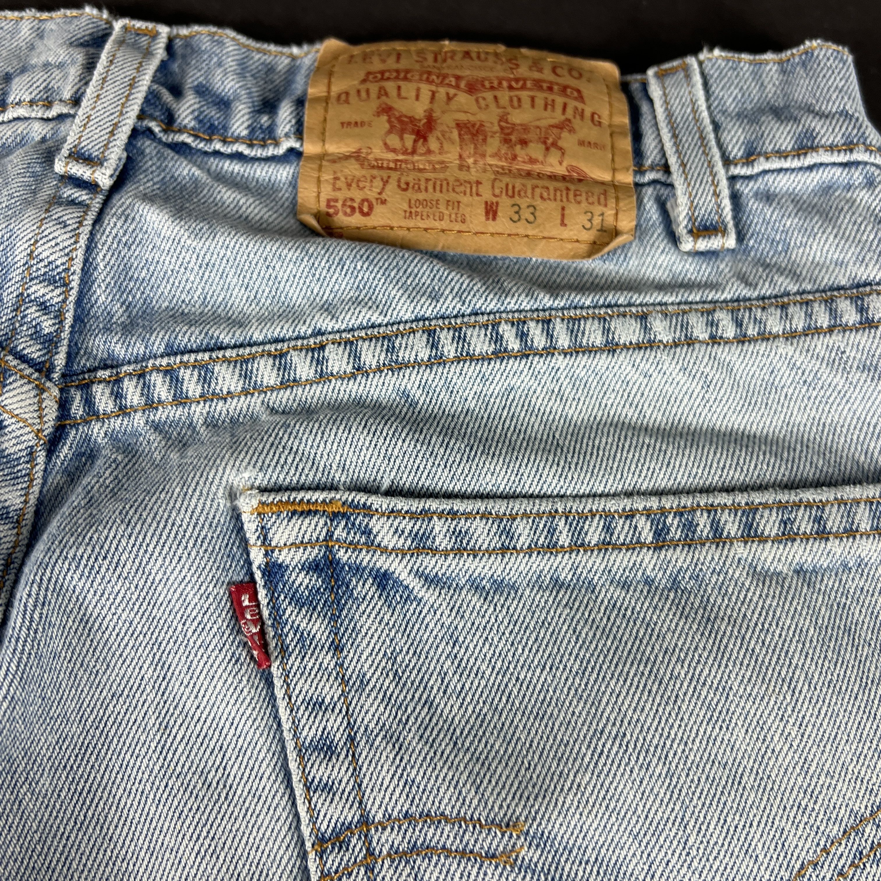 Levi's × Vintage VTG 90s Levi's Jeans 560 Loose Tapered Blue Distressed Denim Size US 32 / EU 48 - 15 Thumbnail