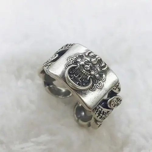 Vintage 925 Sterling Silver PIXIU Vintage Adjustable Ring Size ONE SIZE - 3 Thumbnail