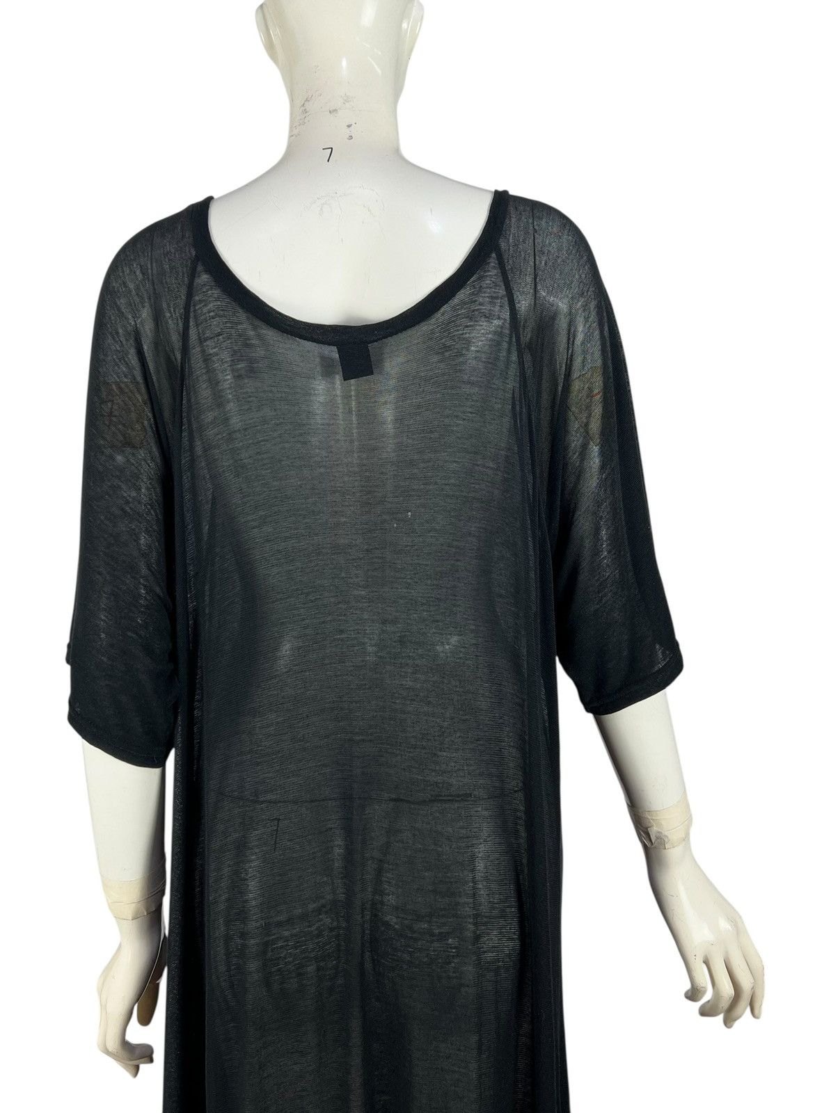 Yohji Yamamoto Yohji Yamamoto SS03 Sheer Black Cotton Jersey Maxi Dress Size L / US 10 / IT 46 - 7 Thumbnail