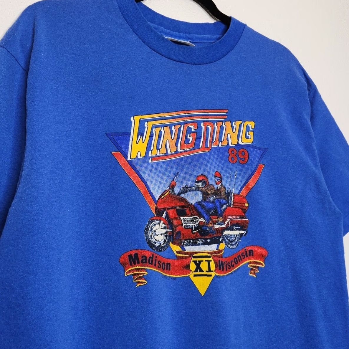 Hanes VINTAGE Honda Wing Ding 89 Madison Wisconsin Hanes Shirt Size US L / EU 52-54 / 3 - 3 Thumbnail