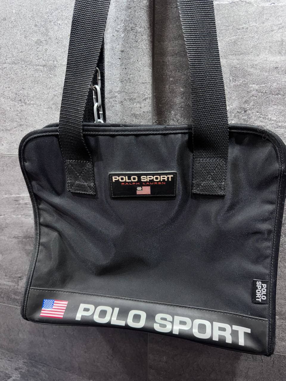 Polo Ralph Lauren Vintage Polo Sport Black Tote Bag 90s Handbag Size ONE SIZE - 3 Thumbnail