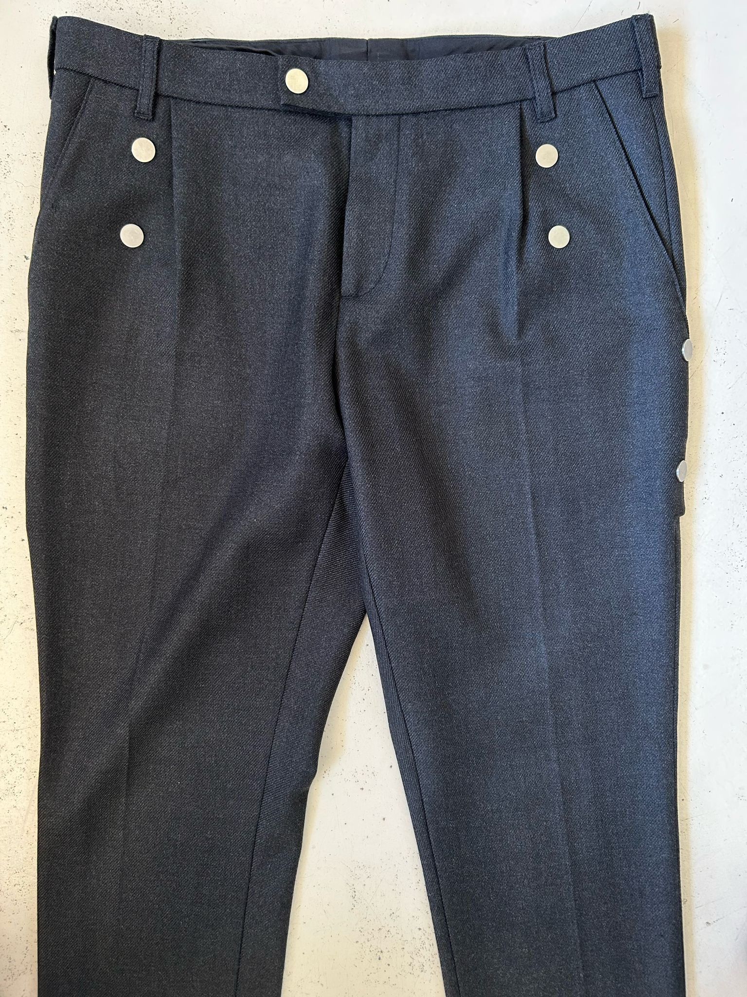 Raf Simons Raf Simons Grey Trousers with Silver Studs IT50 Size US 34 / EU 50 - 2 Thumbnail