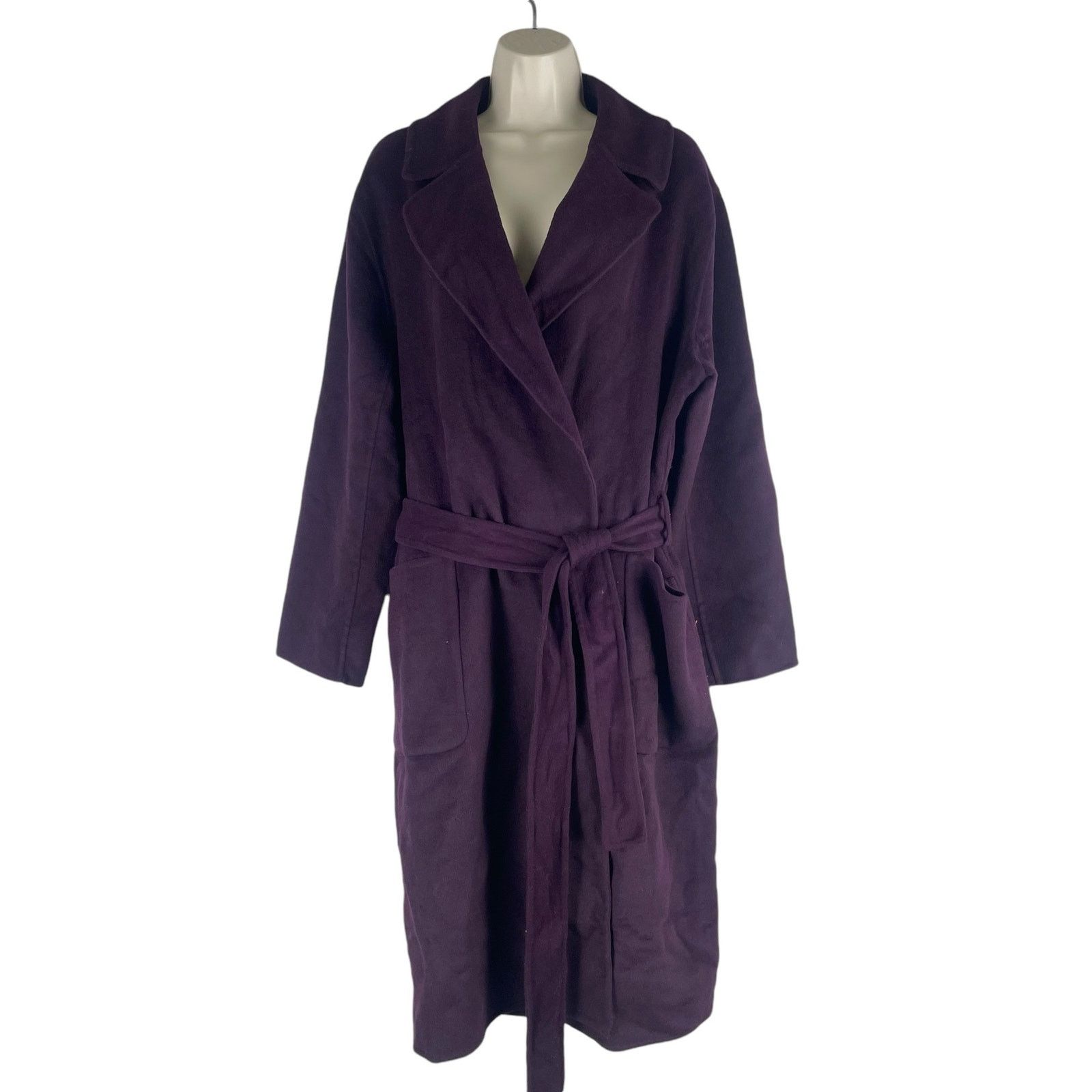 Ann Taylor Doubleface Belted Blanket Coat Waist Tie Size LP