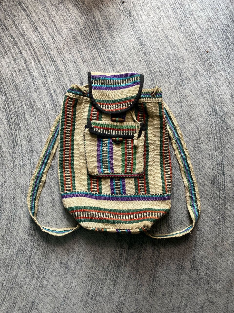 Vintage Mexican Boho Hippie Drawstring Backpack Size ONE SIZE - 1 Thumbnail