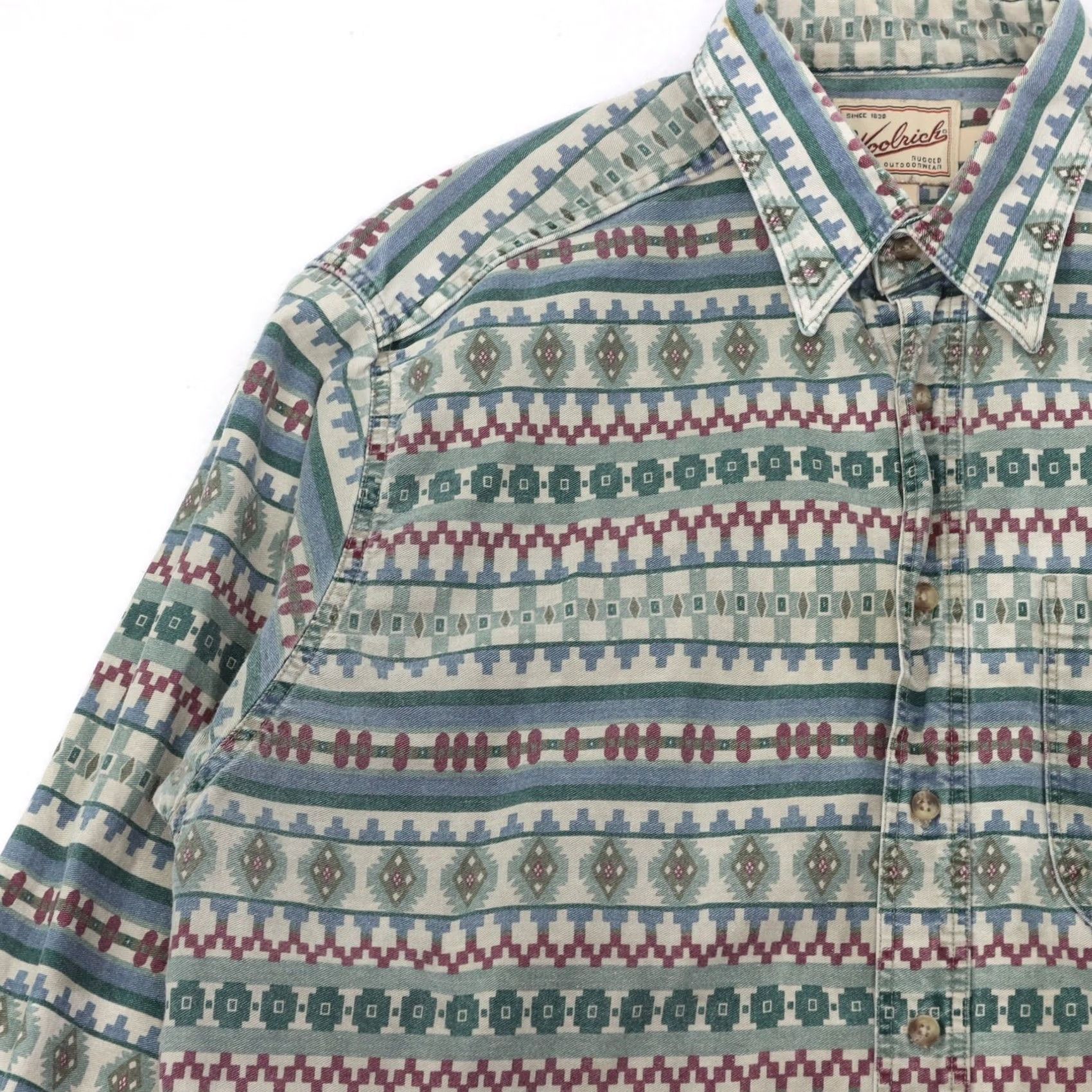 Vintage VINTAGE Woolrich Jacket Mens XL Grey Rugged Outdoor Tribal Plaid Cotton Wool Size US XL / EU 56 / 4 - 2 Thumbnail