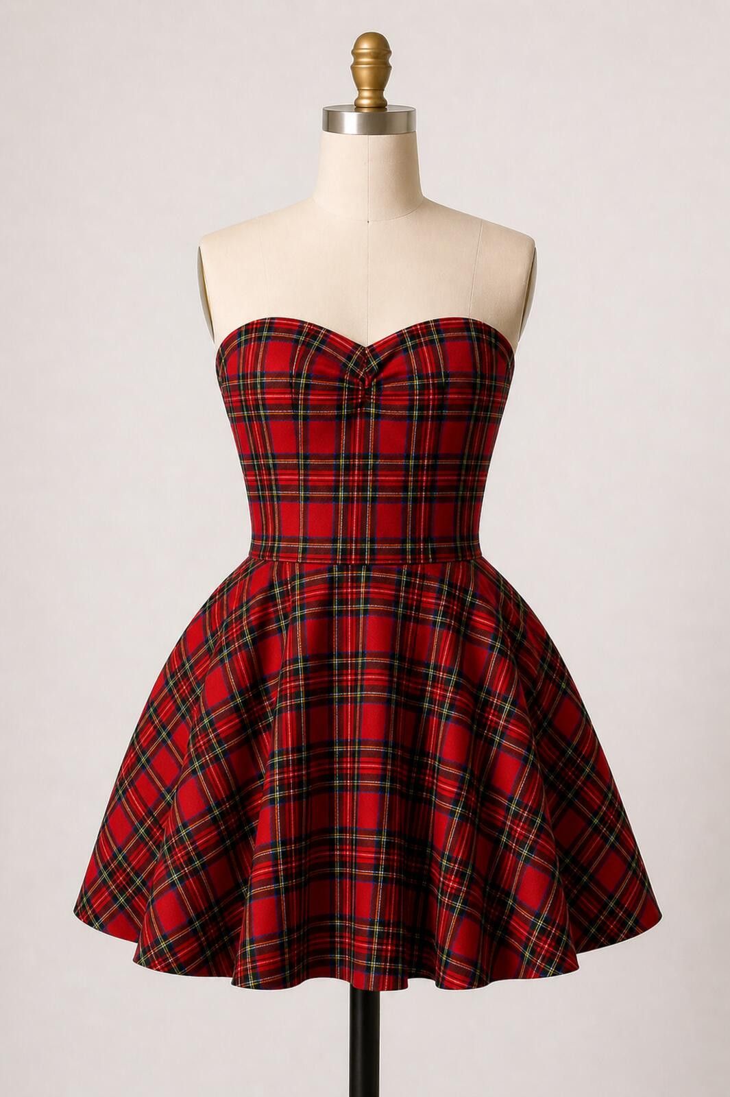 Other Vintage Betsey Johnson Plaid Corset Skater Dress Y2K Size XL / US 12-14 / IT 48-50 - 3 Thumbnail