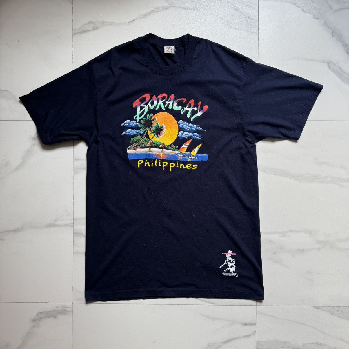 Handmade Dibuho Handpainted Boracay Philippines Tee Size US XL / EU 56 / 4 - 2 Thumbnail