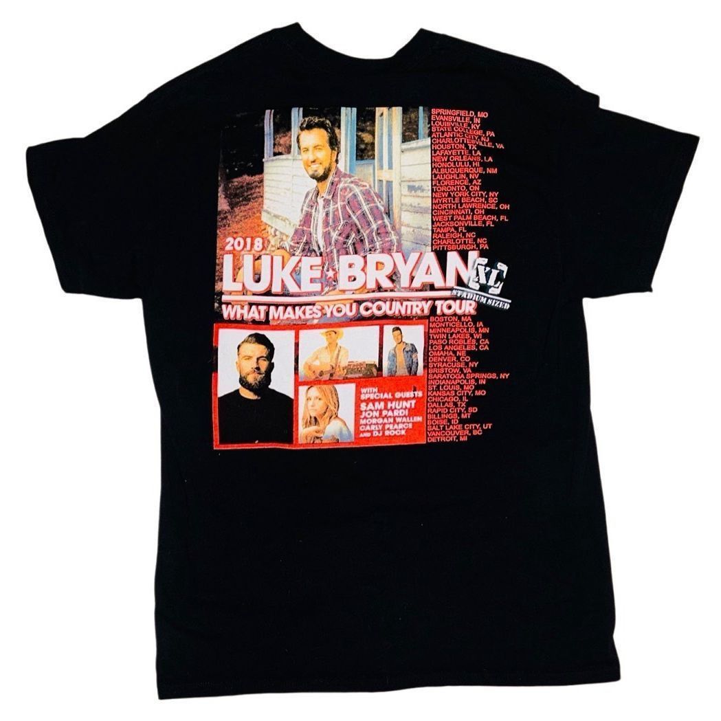 Gildan Luke Bryan Concert Shirt Adult Medium Black 2018 What Makes Size US M / EU 48-50 / 2 - 2 Thumbnail