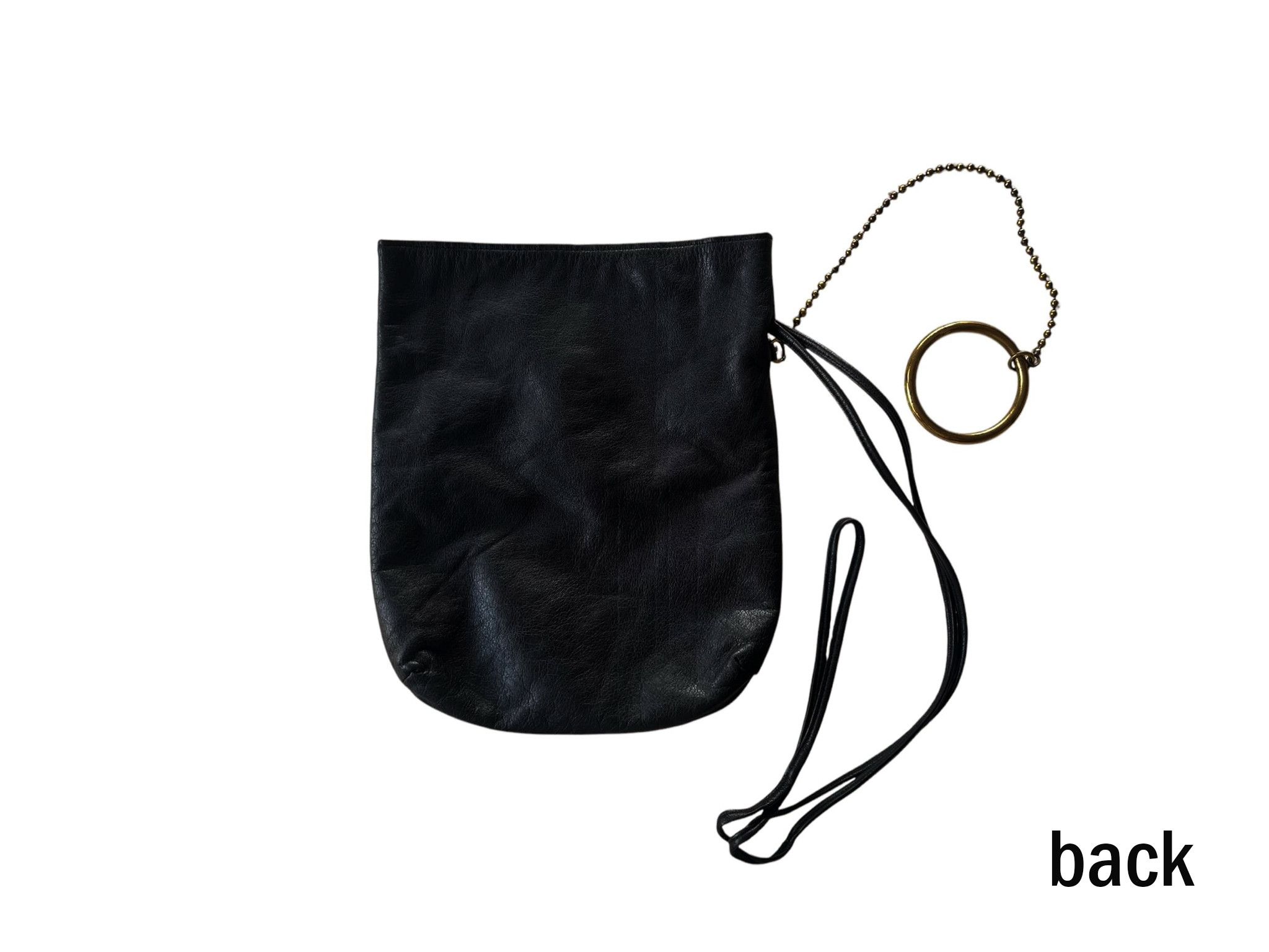 Vintage Vintage Black Genuine Leather crossbody SAC bag, hoop detail Size ONE SIZE - 5 Thumbnail