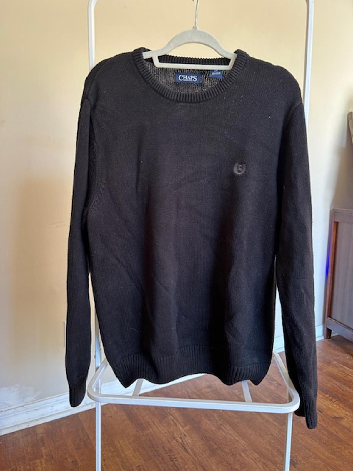 Chaps Chaps Men's Black Cotton Crewneck Sweater Large Size US L / EU 52-54 / 3 - 1 Thumbnail