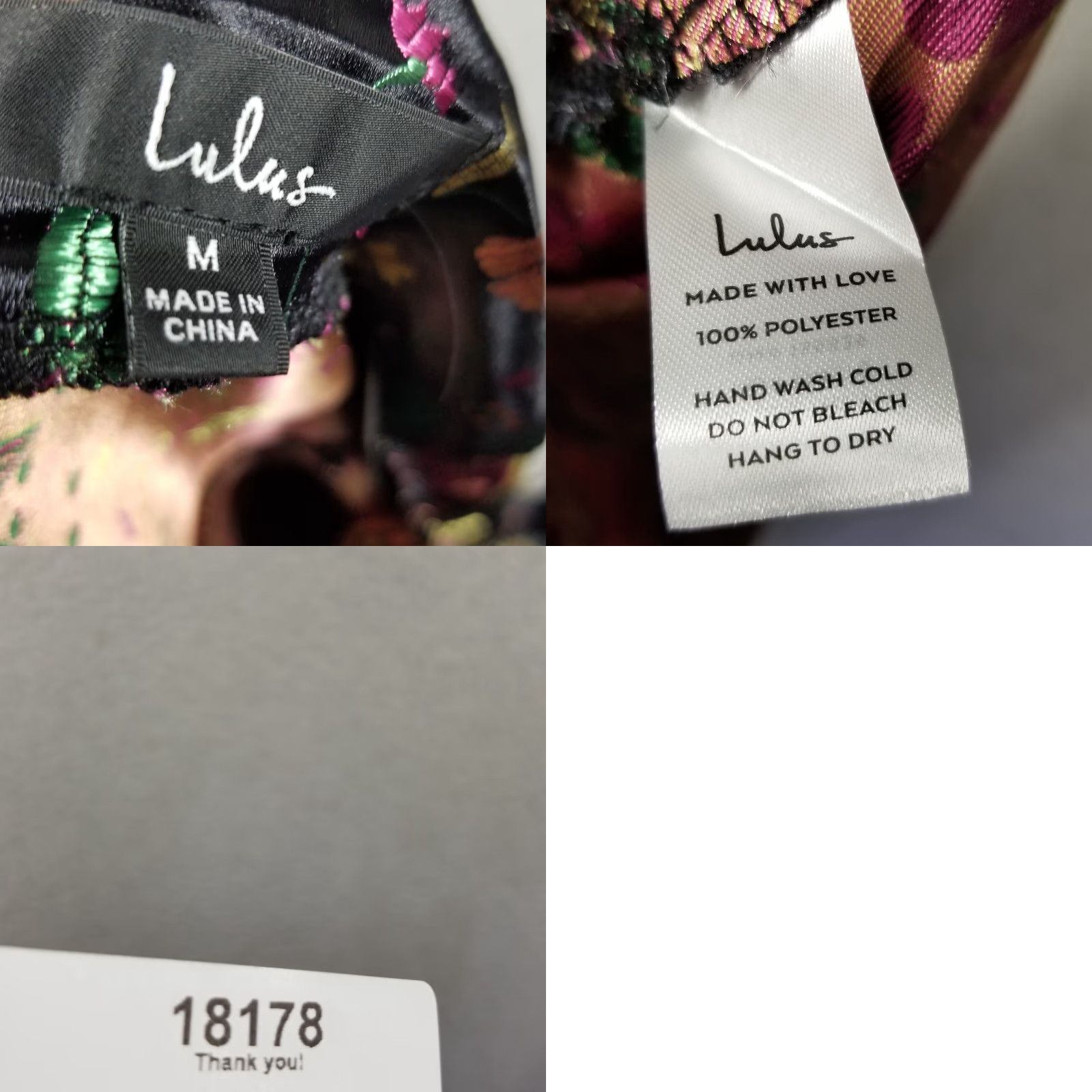 Lulus Make a Move Black Satin Floral Jacquard Strapless Midi Dress NWT Medium