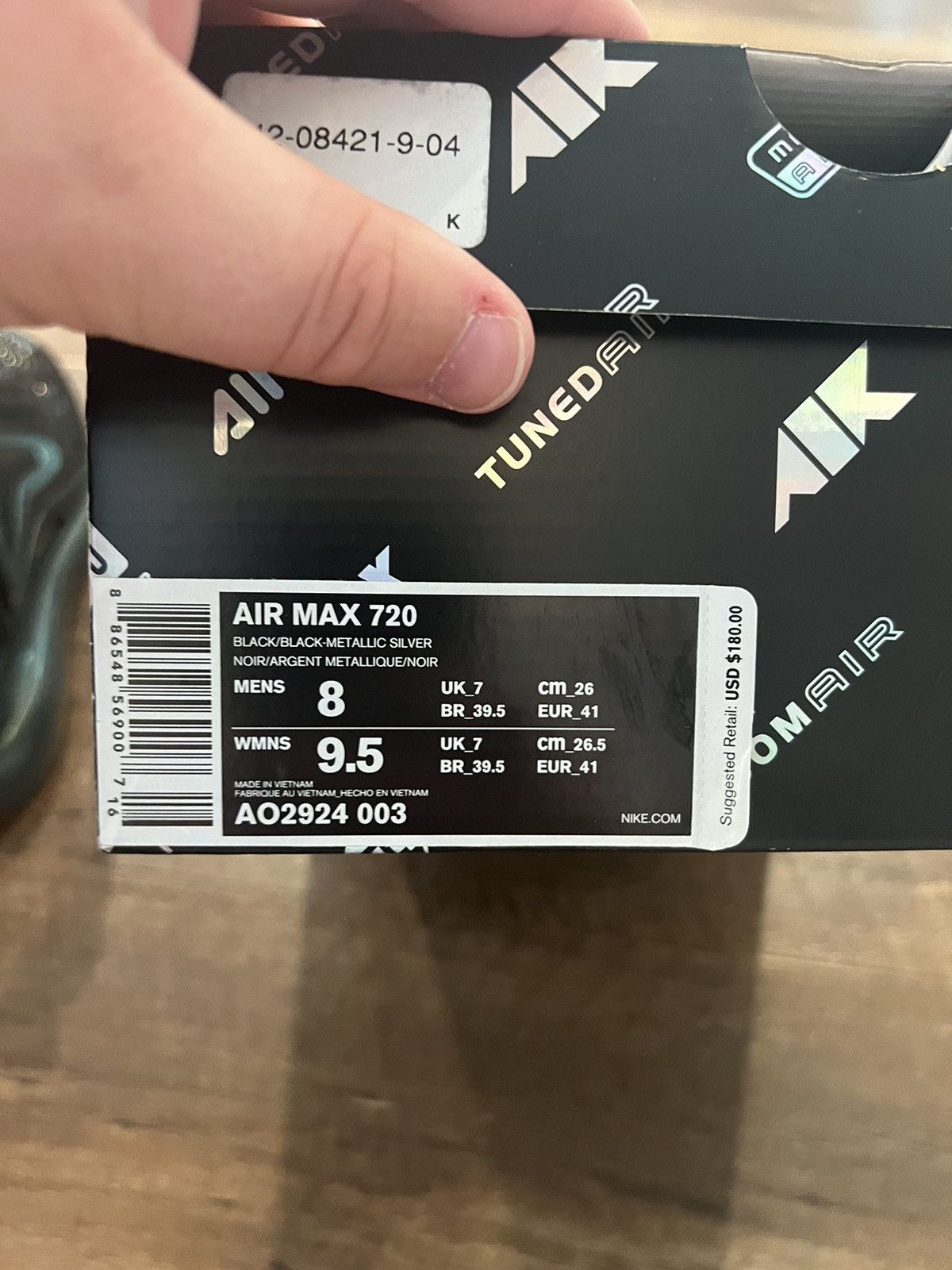 Nike Nike Air Max 720 Black Iridescent Green Size 8 Size US 8 / EU 41 - 8 Thumbnail