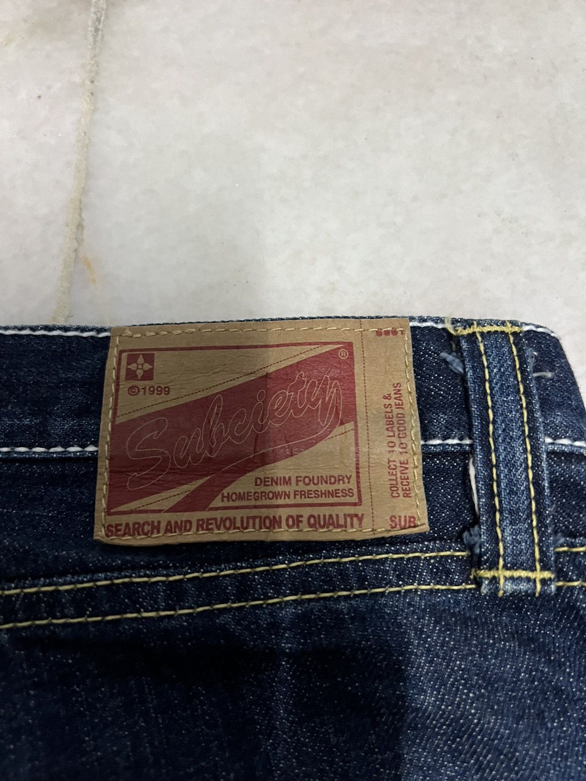 If Six Was Nine × Japanese Brand × Le Grande Bleu (L.G.B.) 💥Baggy💥VINTAGE SUBCIETY SELVEDGE JEANS Size US 32 / EU 48 - 19 Thumbnail