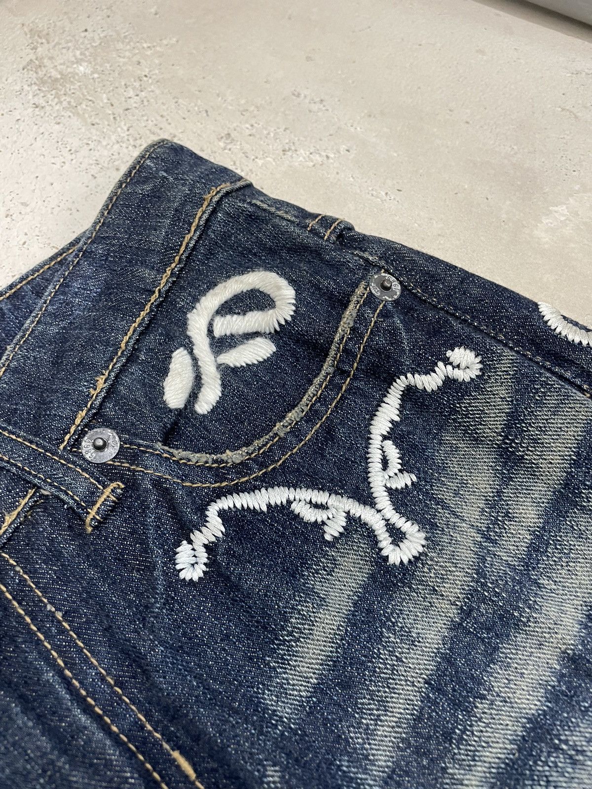 Frankie Shop Floral Motive Embroidery Flare Mud Indigo Denim Size US 28 / EU 44 - 10 Thumbnail