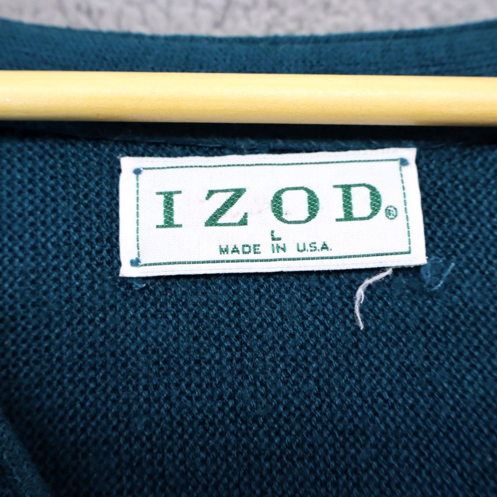 Izod VINTAGE IZOD Cardigan Sweater Men XL Green 80s 90s Classic American knitwear V-Neck Buttons Suited for Business Size US XL / EU 56 / 4 - 3 Thumbnail